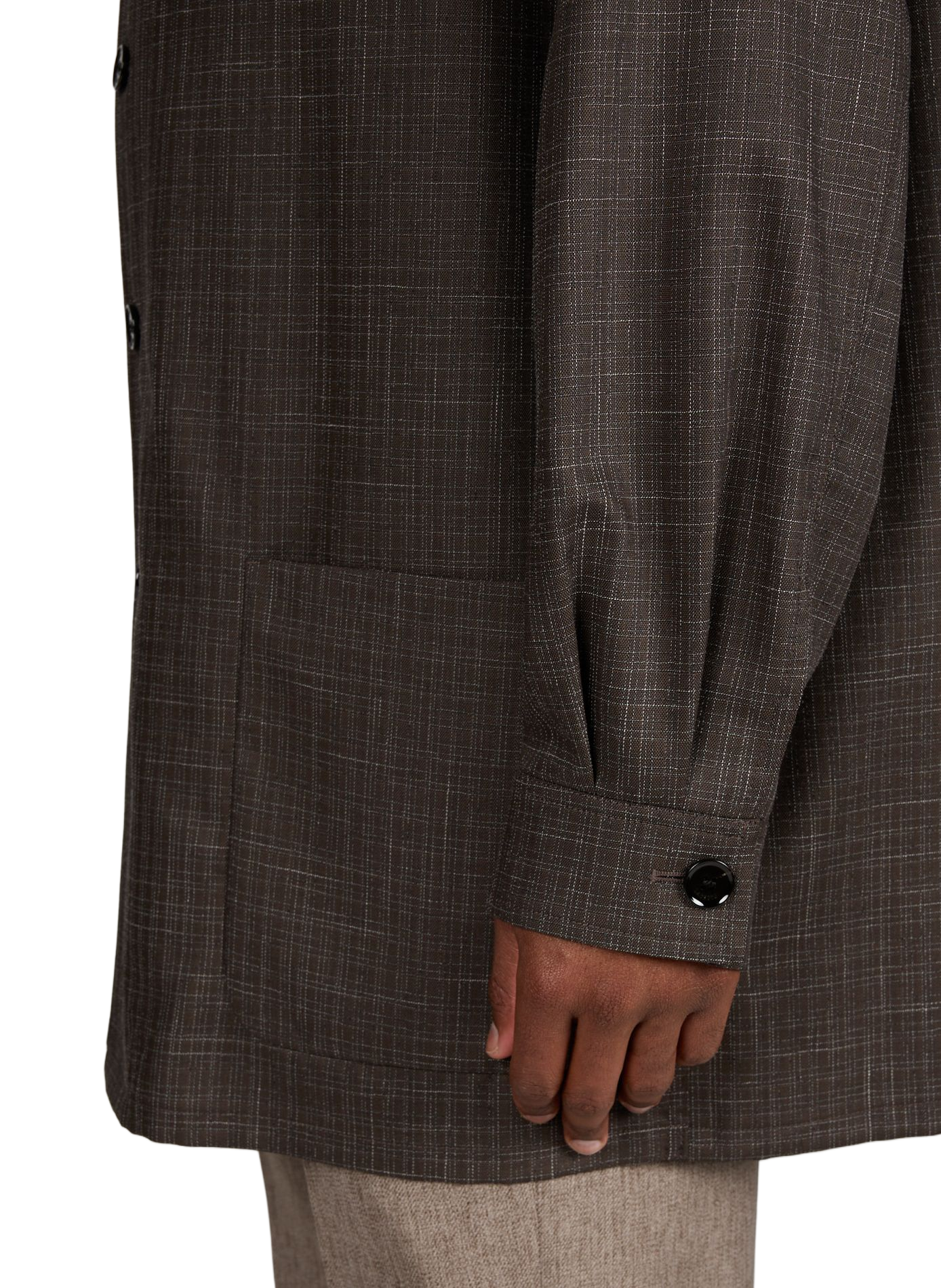 Oversize Nottingham Hemd aus Wolle und Baumwollmischung LACOSTE Braun