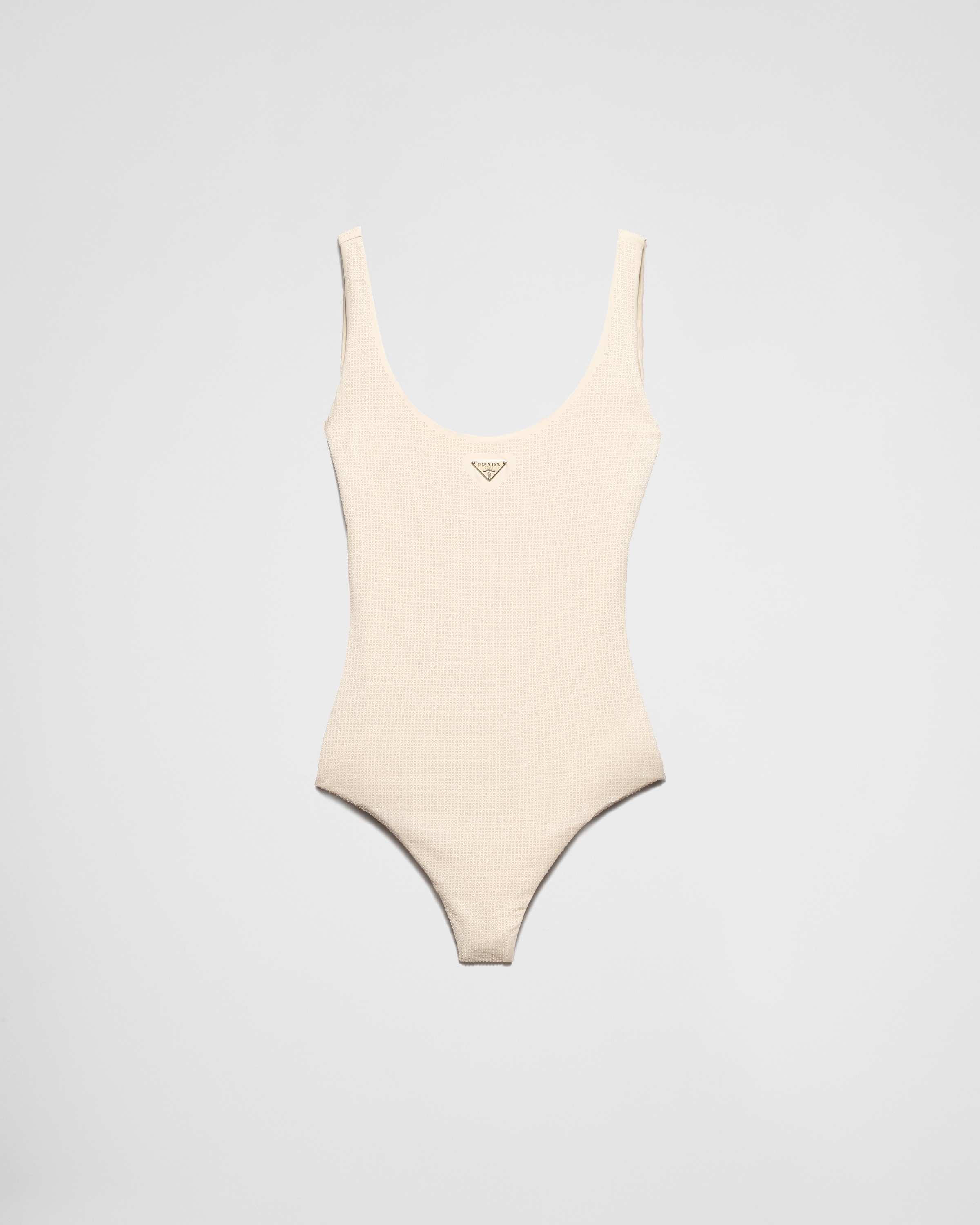 Maillot de bain une pièce en jersey à strass PRADA Rose