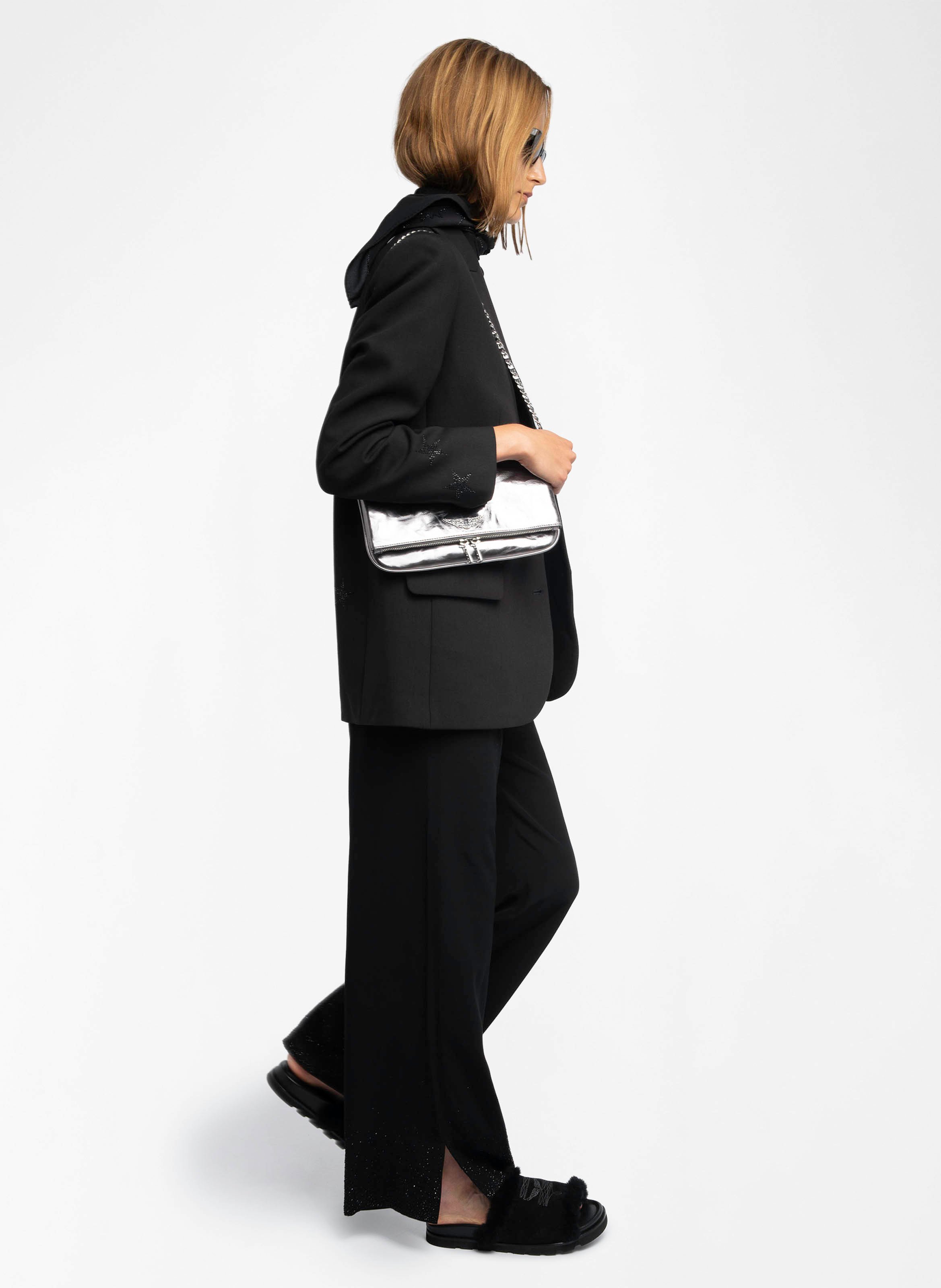 Pantalon large taille haute fluide papel ZADIG&VOLTAIRE Noir