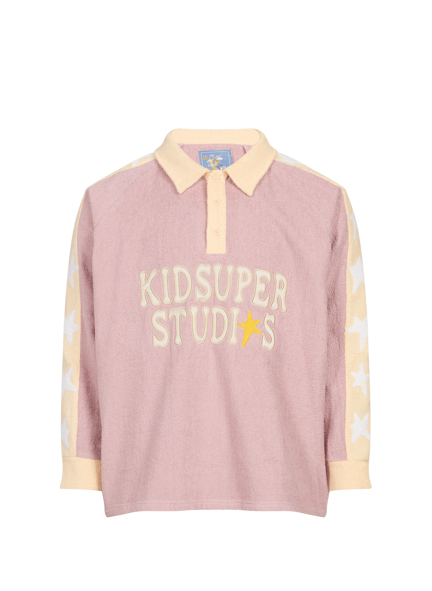 Polo collar sweatshirt in cotton terry fabric KIDSUPER Pink