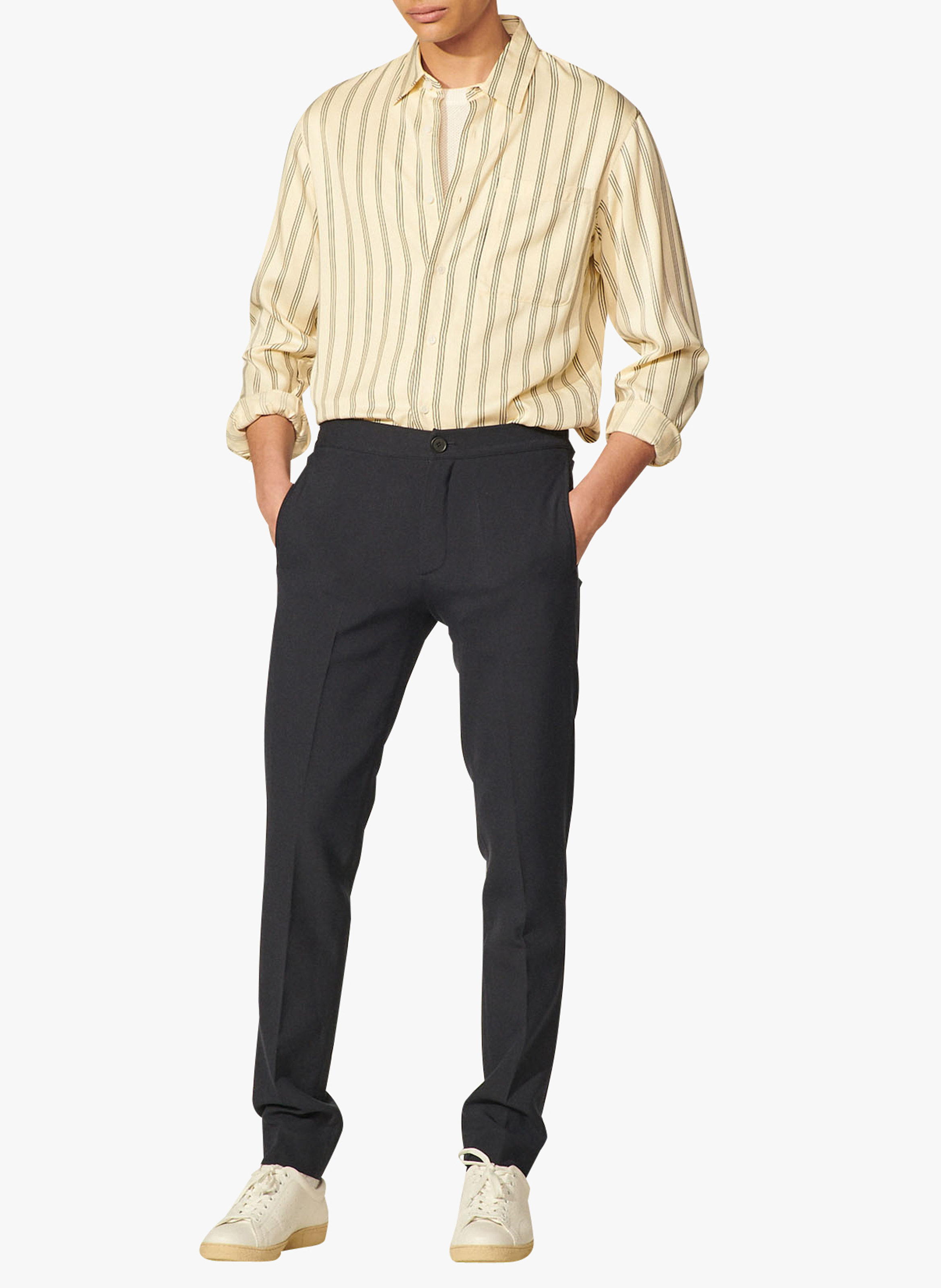 Pantalon droit SANDRO Bleu