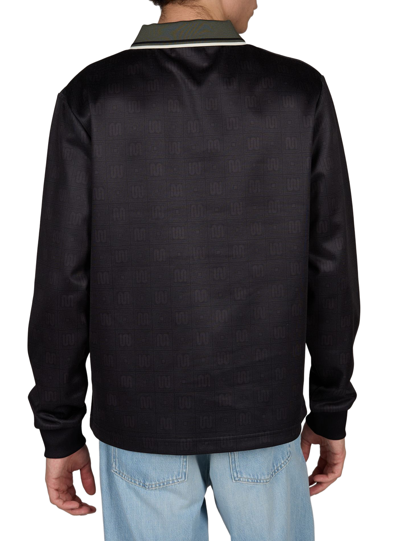 Long-sleeved polo with contrasting collar FRED PERRY Black
