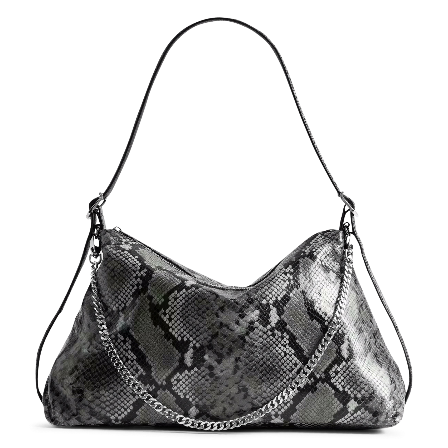 Sac jacquard serpent en cuir jim ZADIG&VOLTAIRE Gris