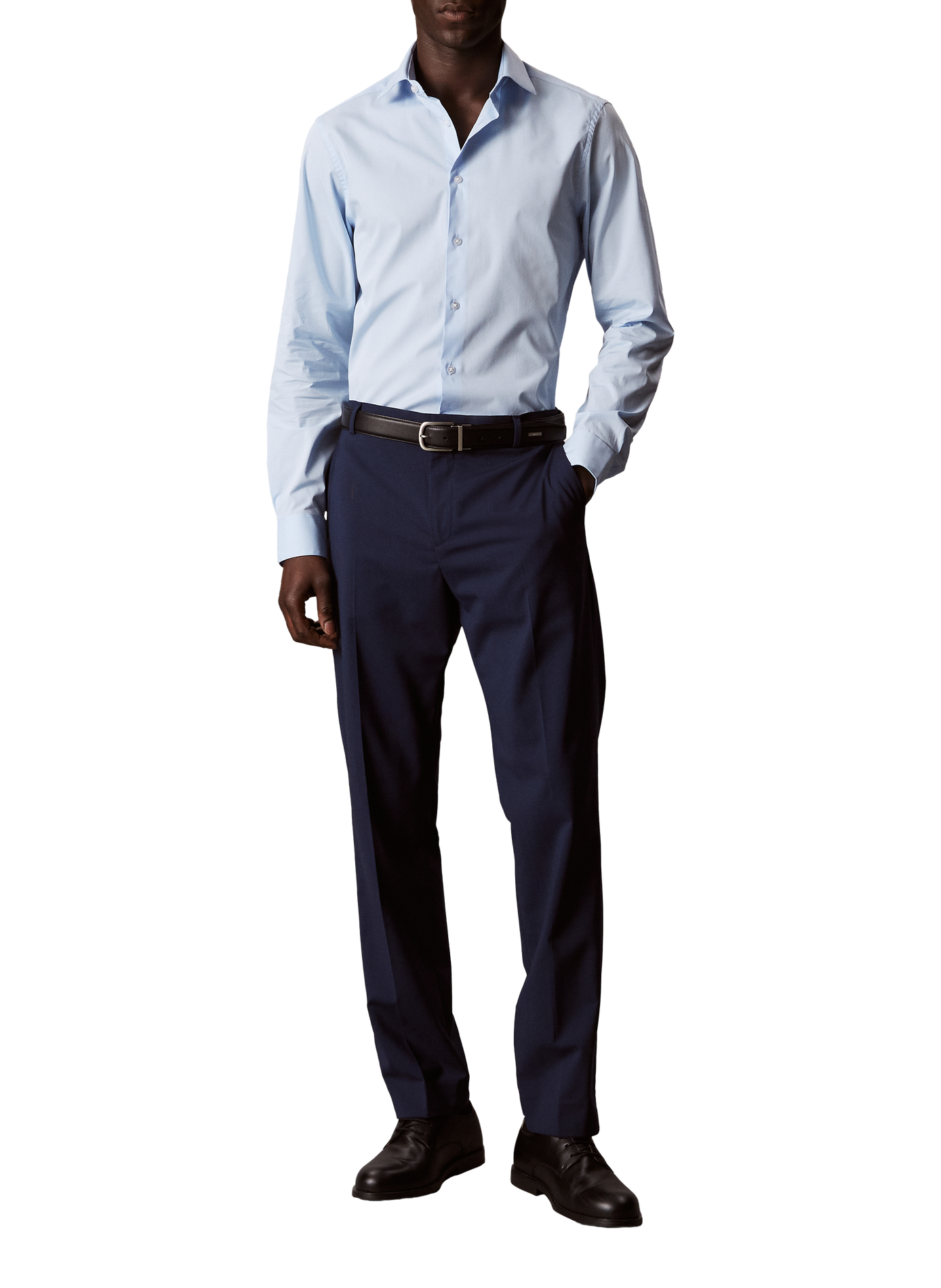 Chemise slim en coton CALVIN KLEIN Bleu