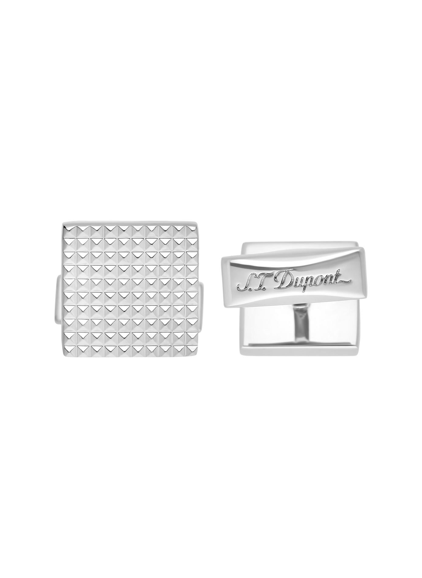 Square diamond tip cufflinks S.T. DUPONT Silver