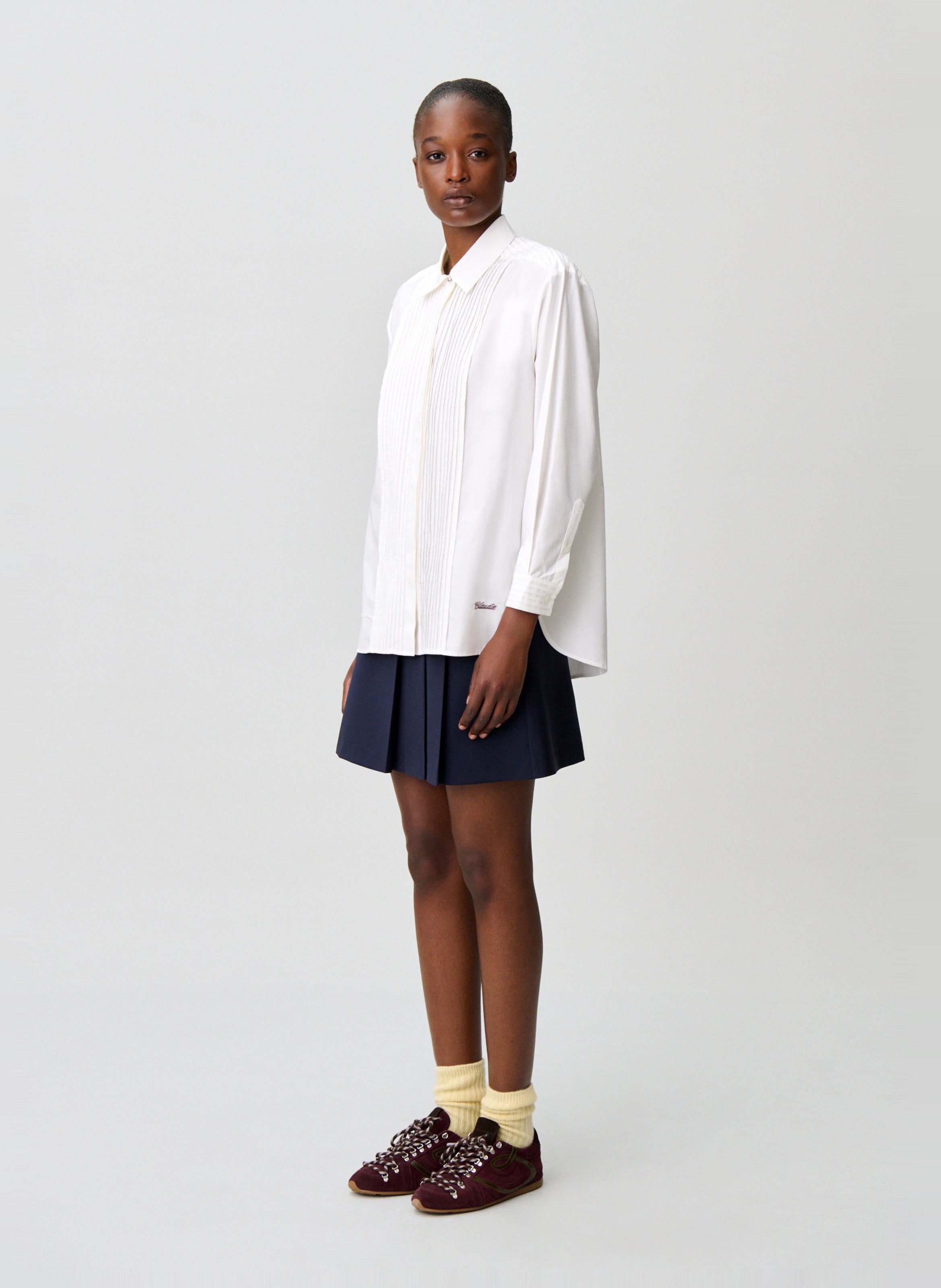 Chemise ample plissée unie | Beige CLAUDIE PIERLOT Femme
