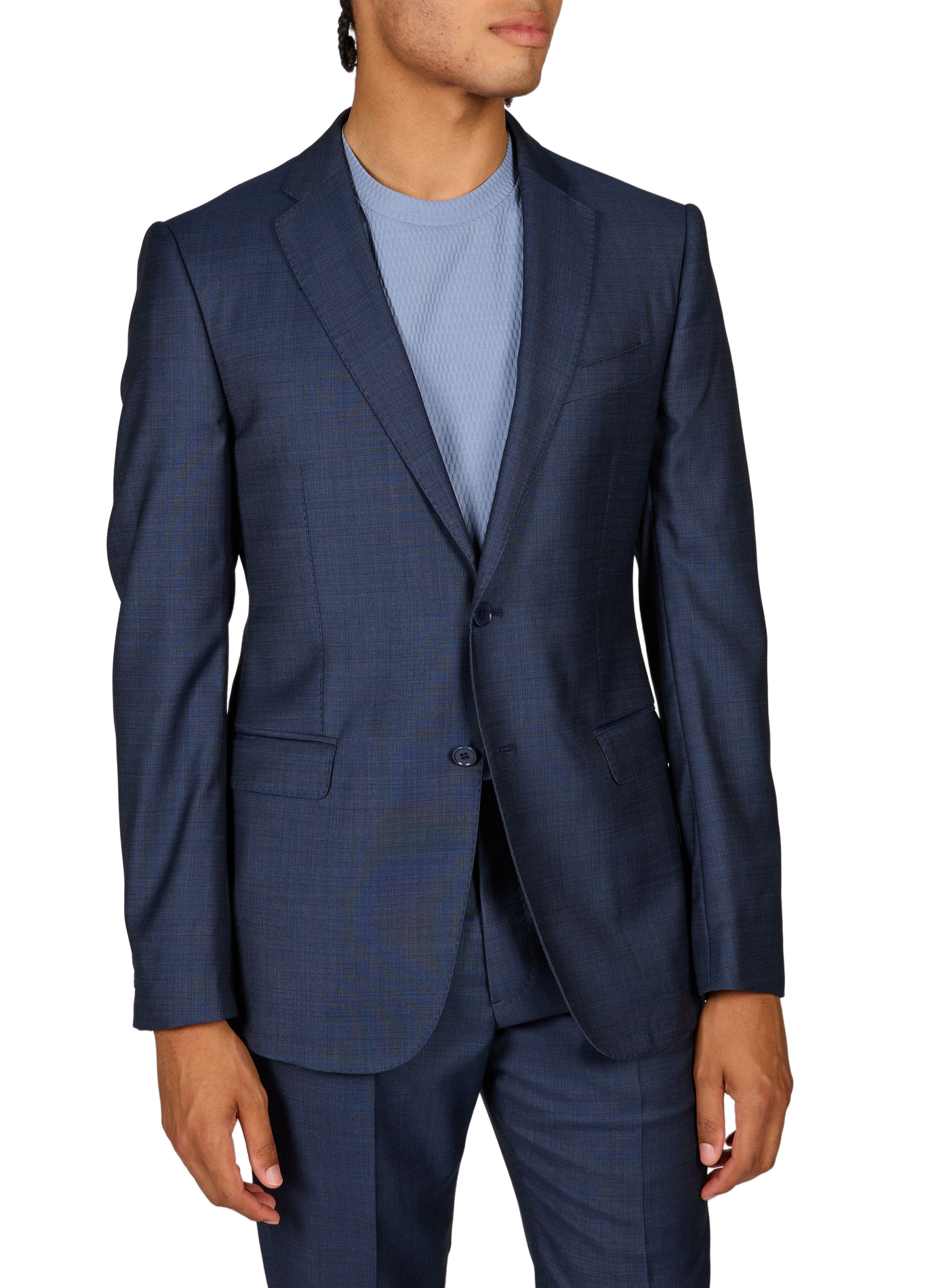 Two-piece virgin wool tweed suit EMPORIO ARMANI Blue