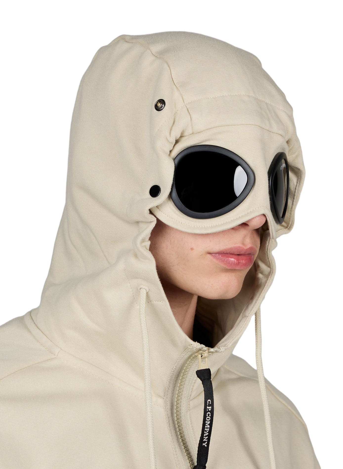 Kapuzenpullover aus Baumwolle mit integrierter Brille CP COMPANY Beige