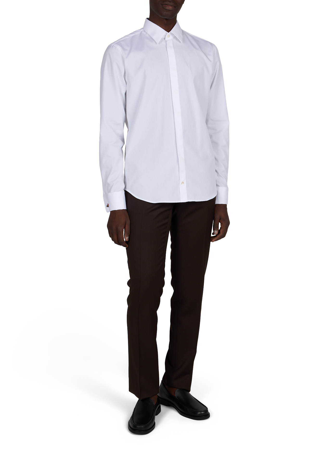 Pantalon droit en laine vierge et cachemire CORNELIANI Marron