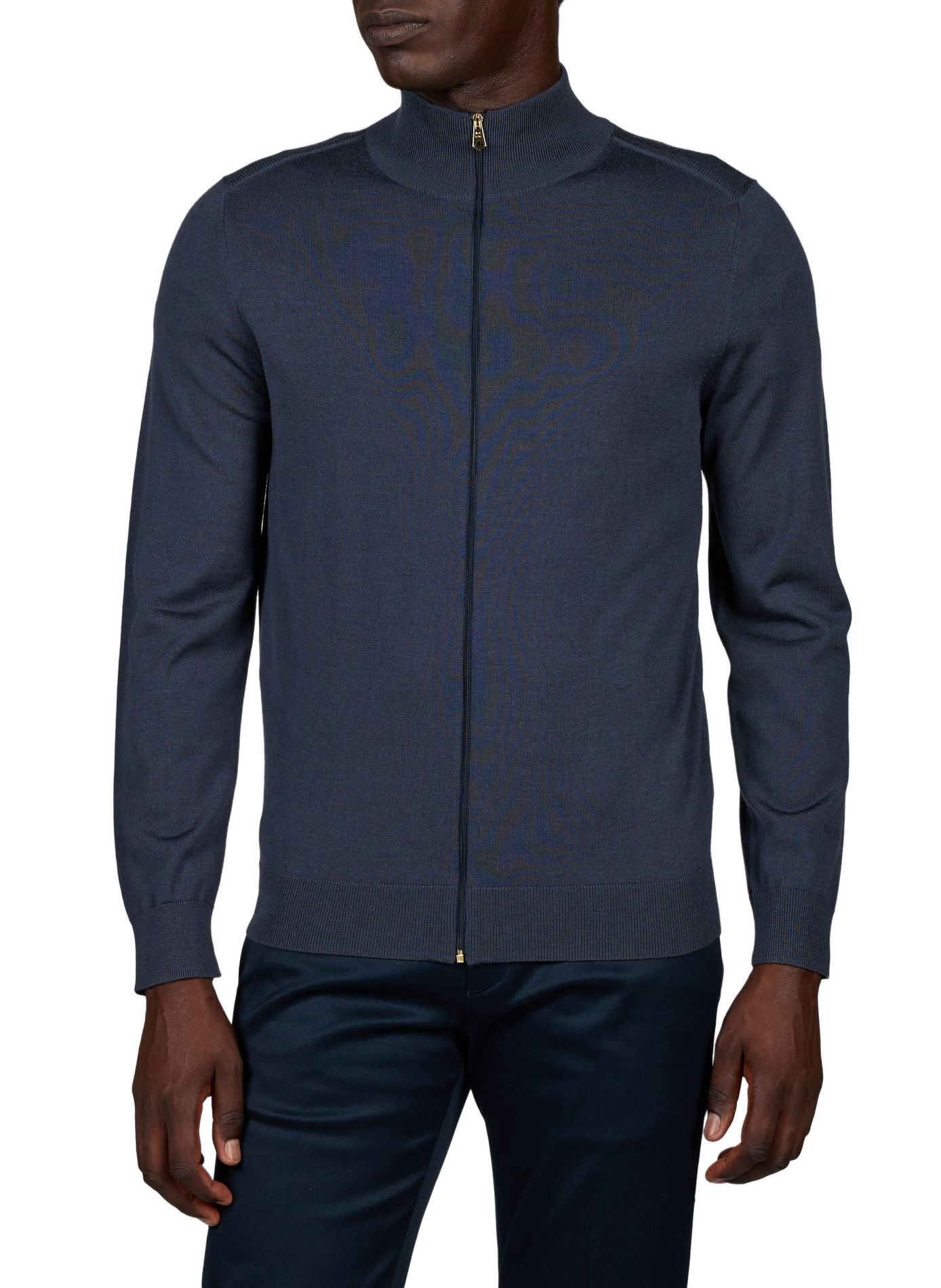 Zip-up high-neck wool vest PAUL SMITH Blue