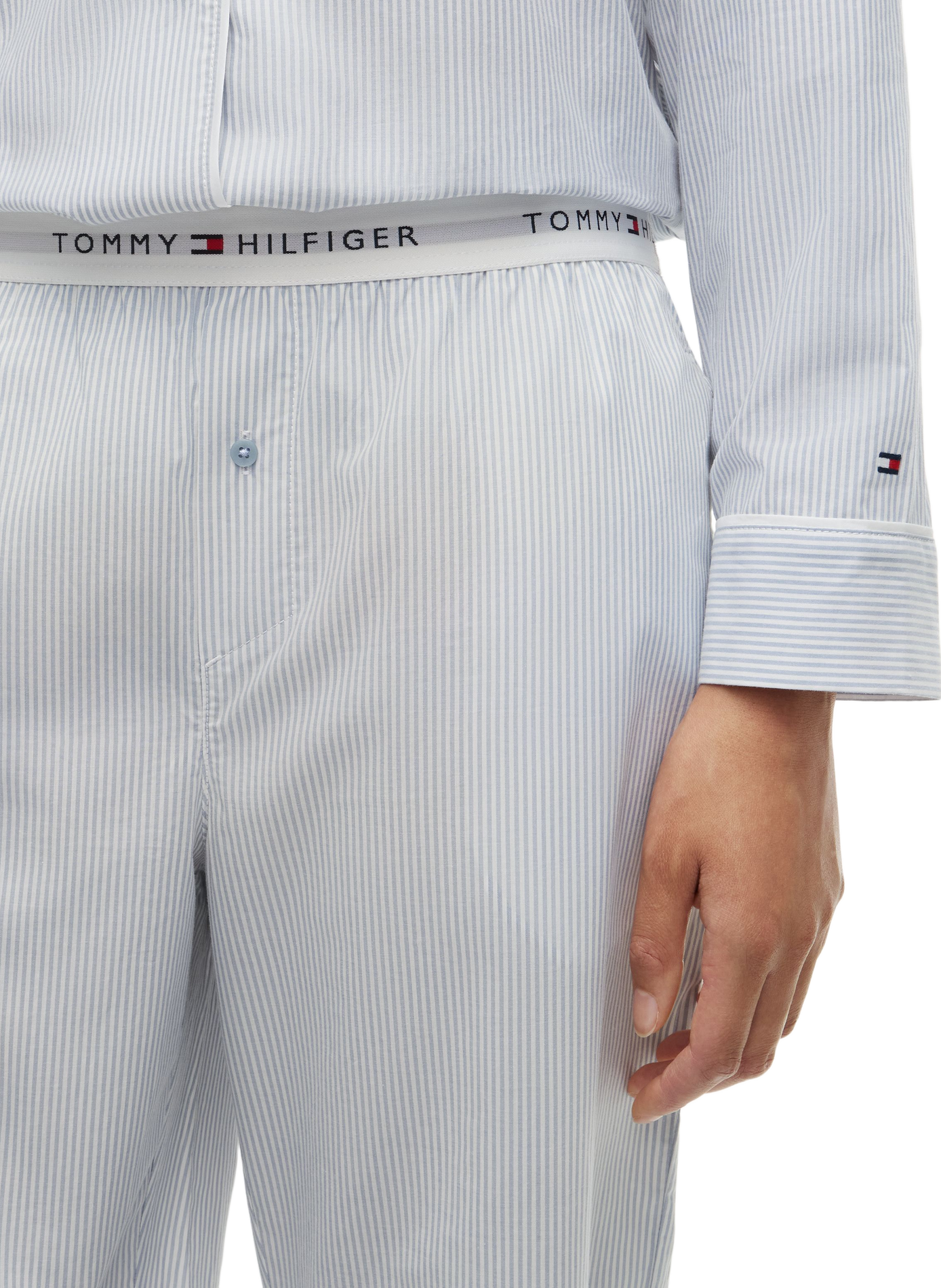 Wide-leg elasticated striped trousers TOMMY HILFIGER Grey