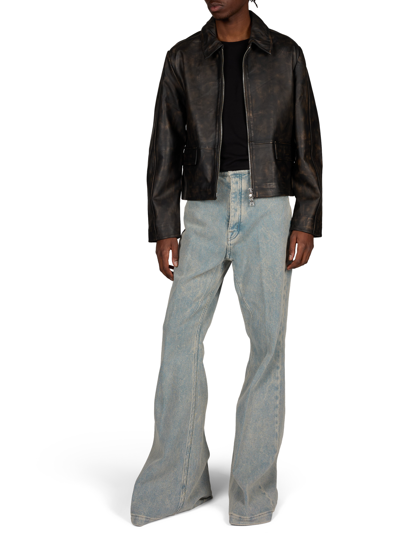 Veste en cuir oversize WON HUNDRED Marron