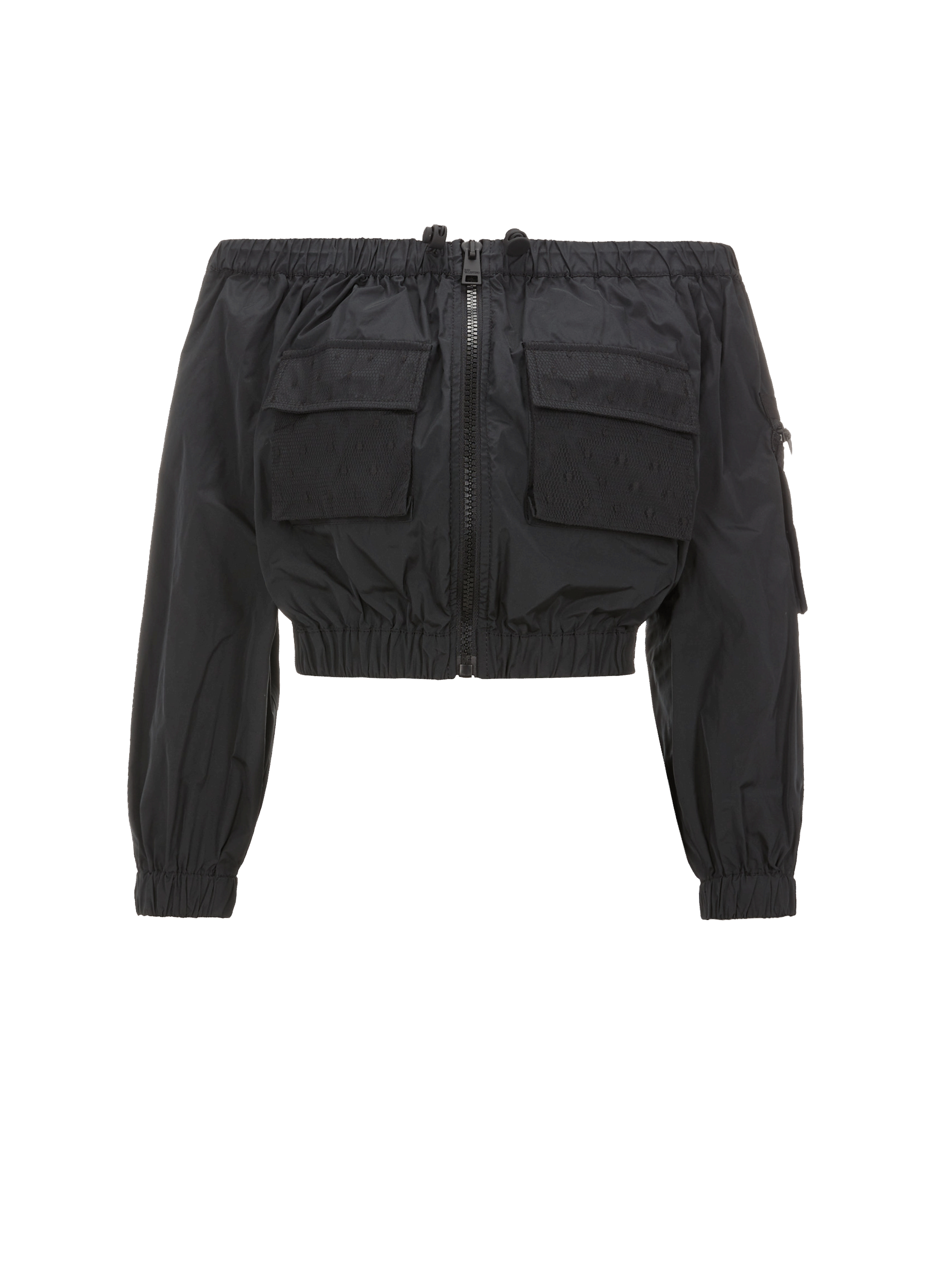 Top cropped en taffetas