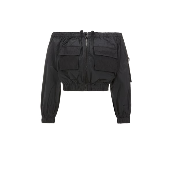 Top cropped en taffetas