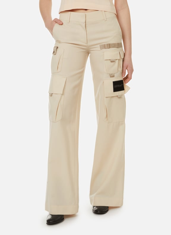Virgin wool cargo pants Beige by OFF-WHITE OFF-WHITE Virgin wool cargo pants Beige