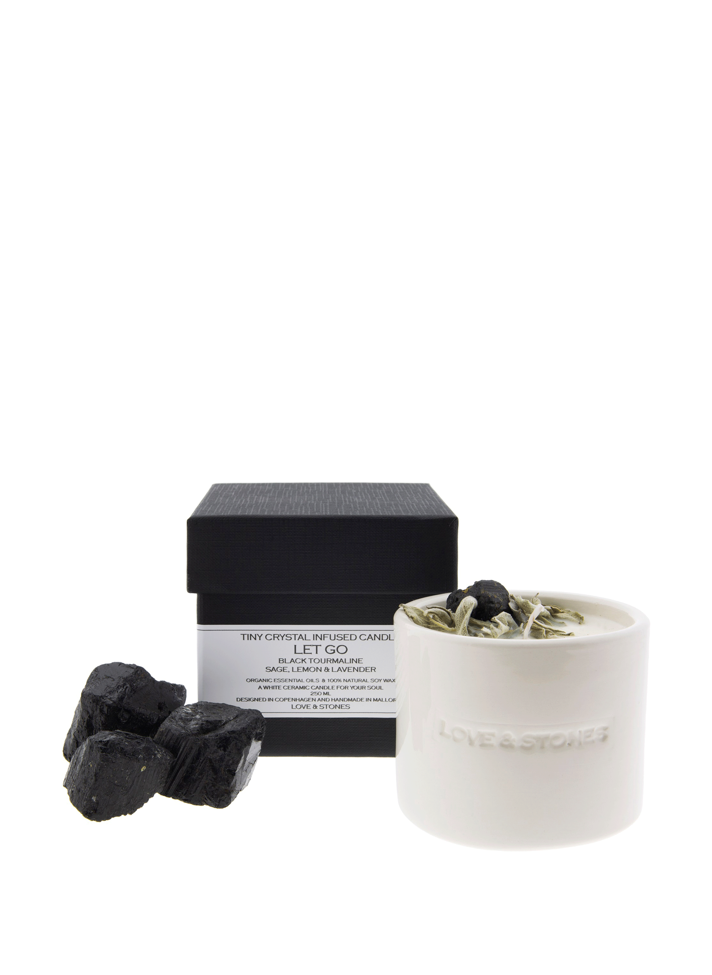 LOVE & STONES Bougie avec cristal de tourmaline Multicolore