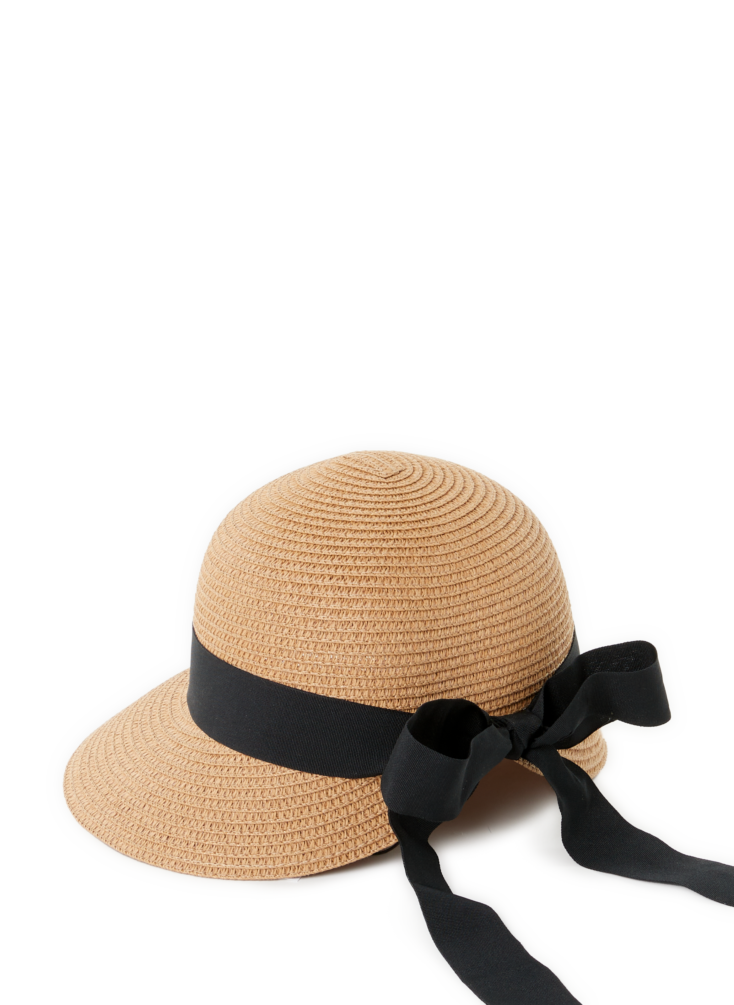 Chapeau en paille à neoud AU PRINTEMPS PARIS Beige