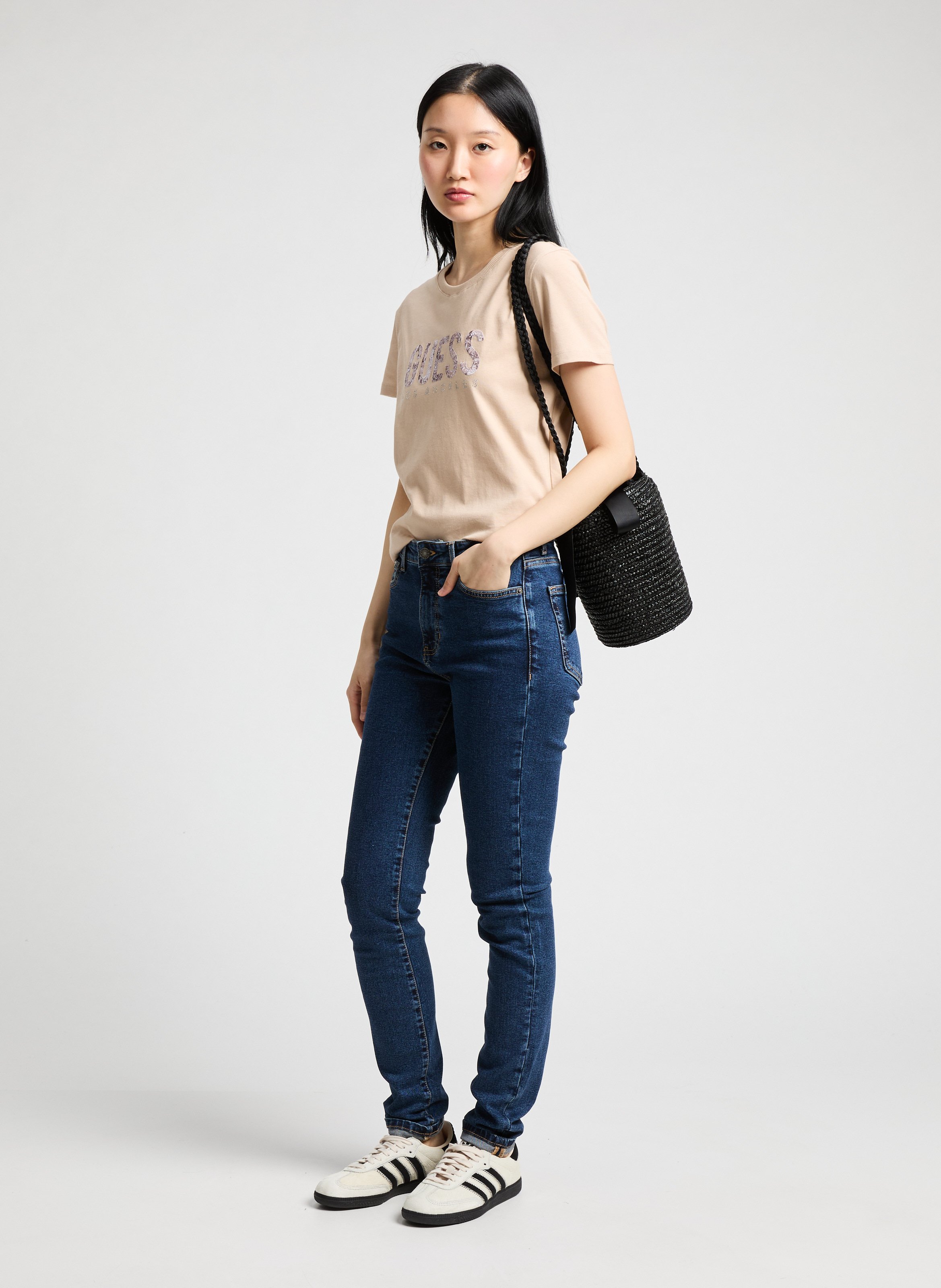 Panier en paille AU PRINTEMPS PARIS Noir