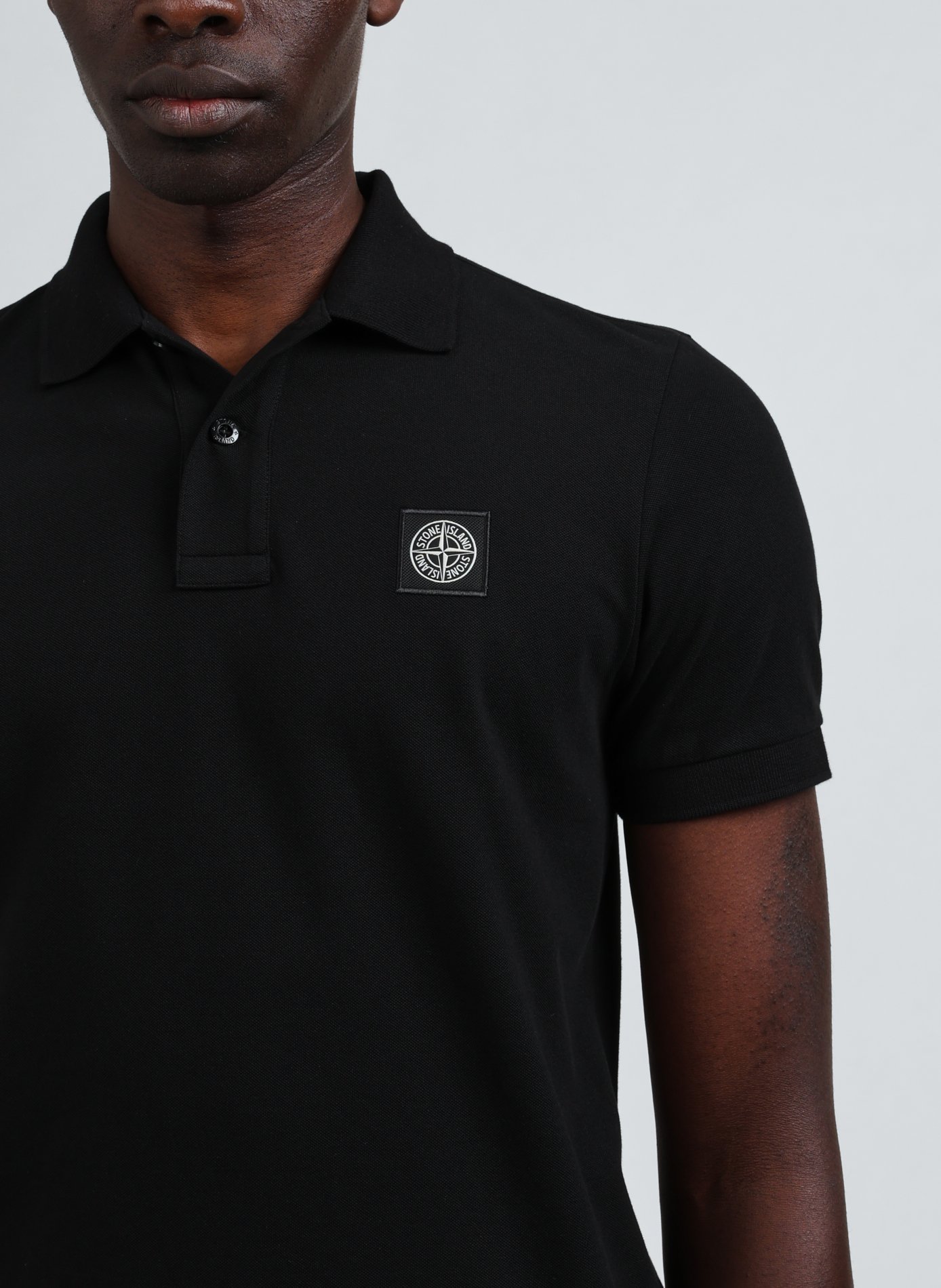 Polo en coton STONE ISLAND Noir