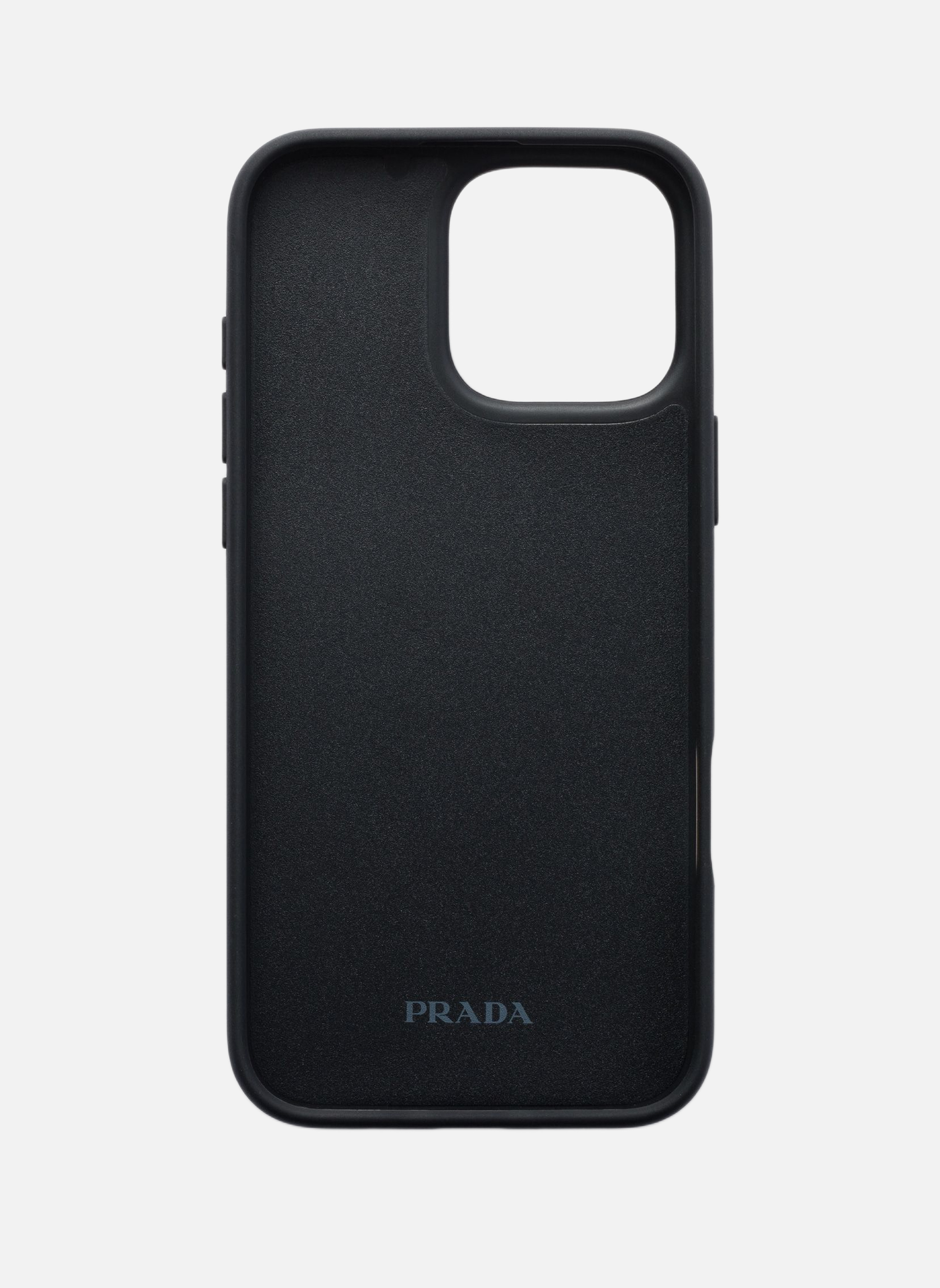 Coque pour iphone 16 pro max en cuir saffiano PRADA Noir
