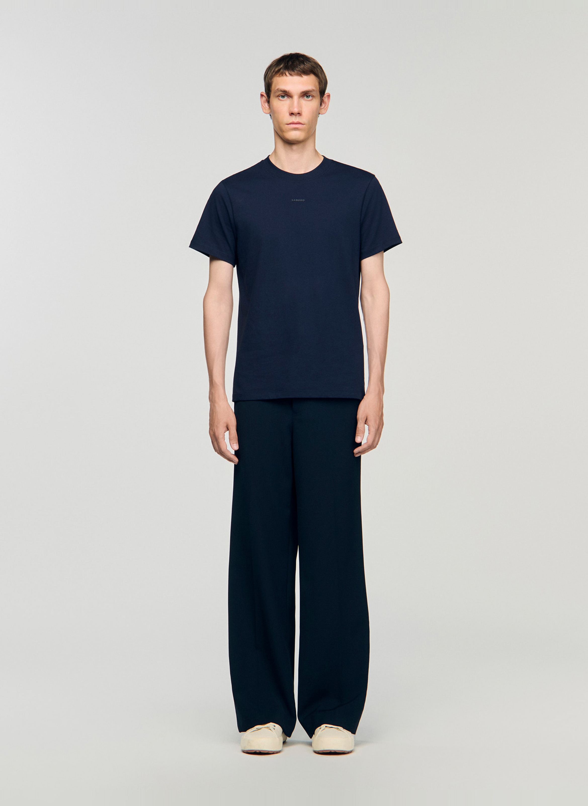 Tee-shirt droit en coton SANDRO Bleu