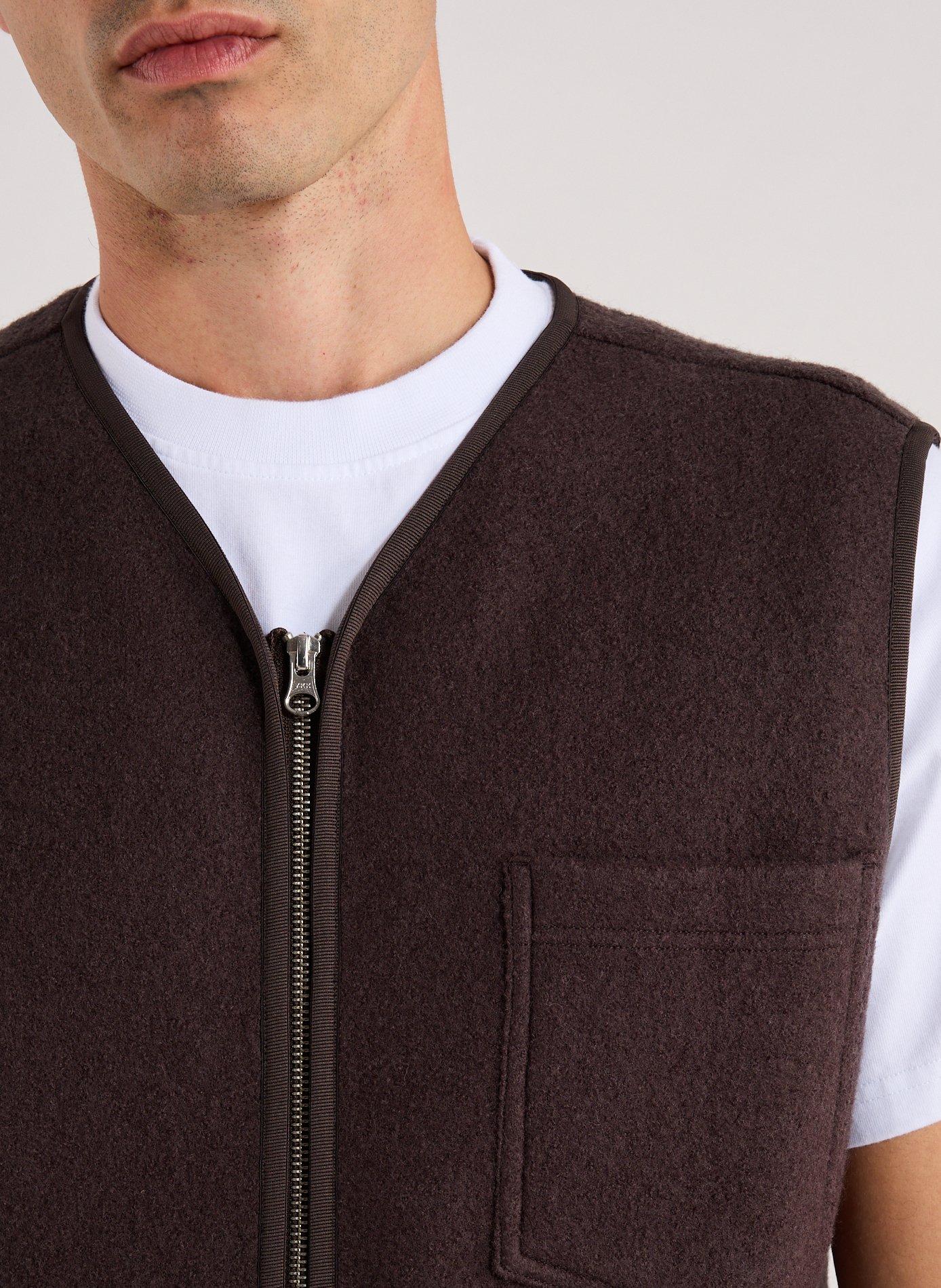 Sleeveless wool cardigan SAMSOE SAMSOE Brown