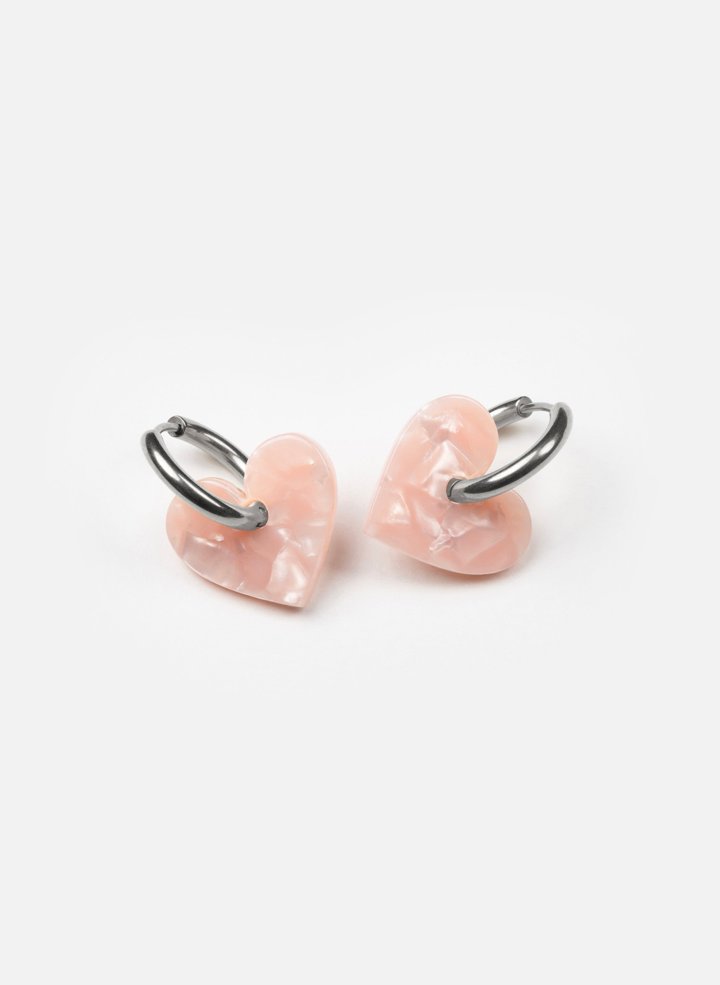 Boucles d'oreilles lova lova avec anneaux en acier inoxydable argenté  Rose