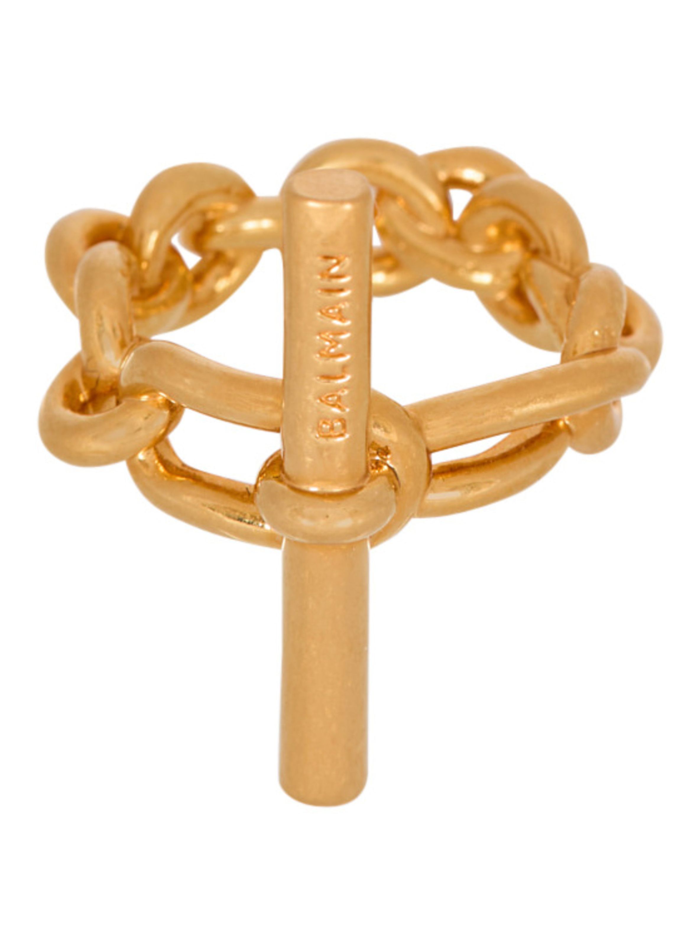 Bague t-bar chaîne BALMAIN Doré