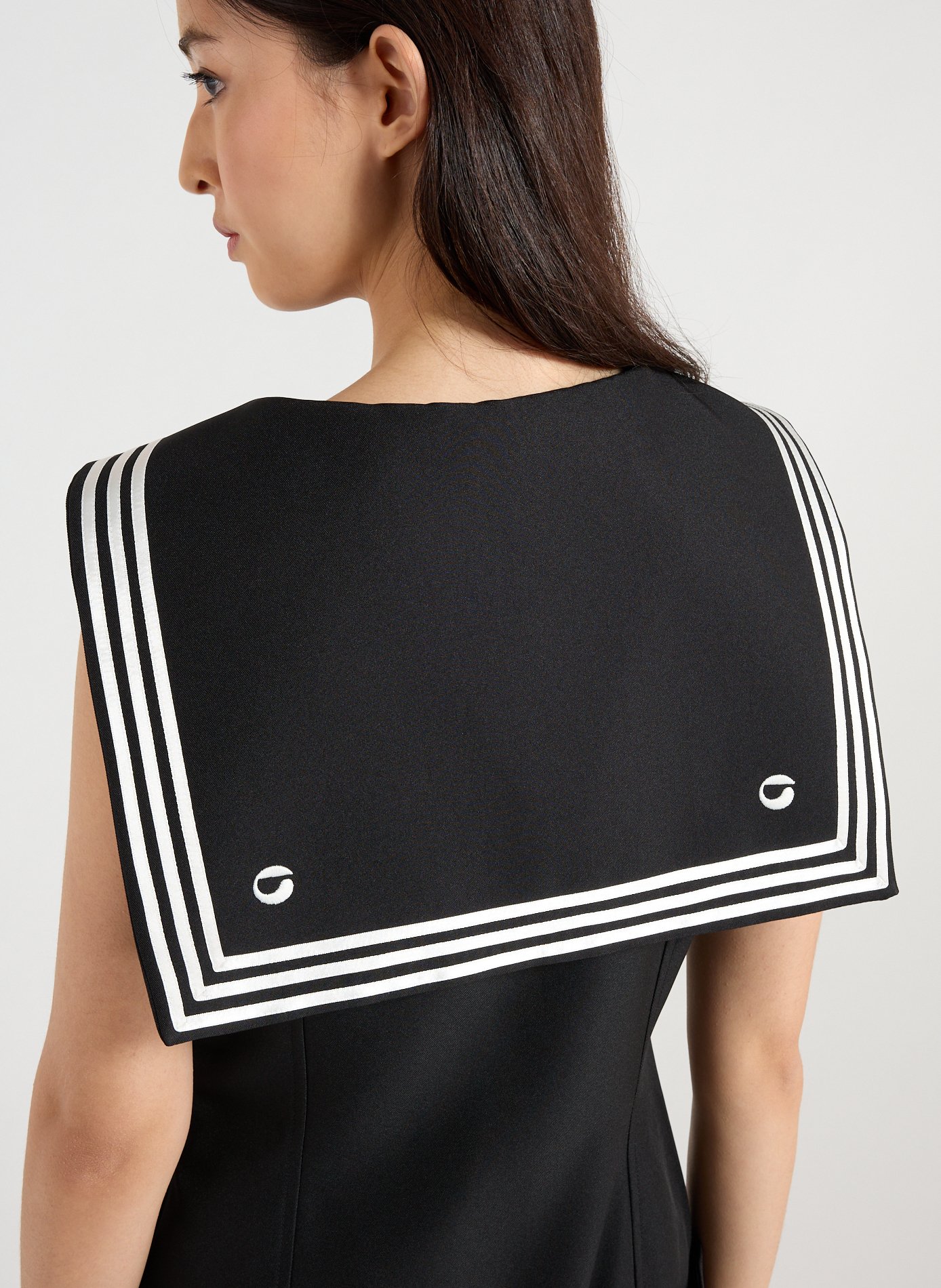 Asymmetric mini dress with sailor collar COPERNI Black