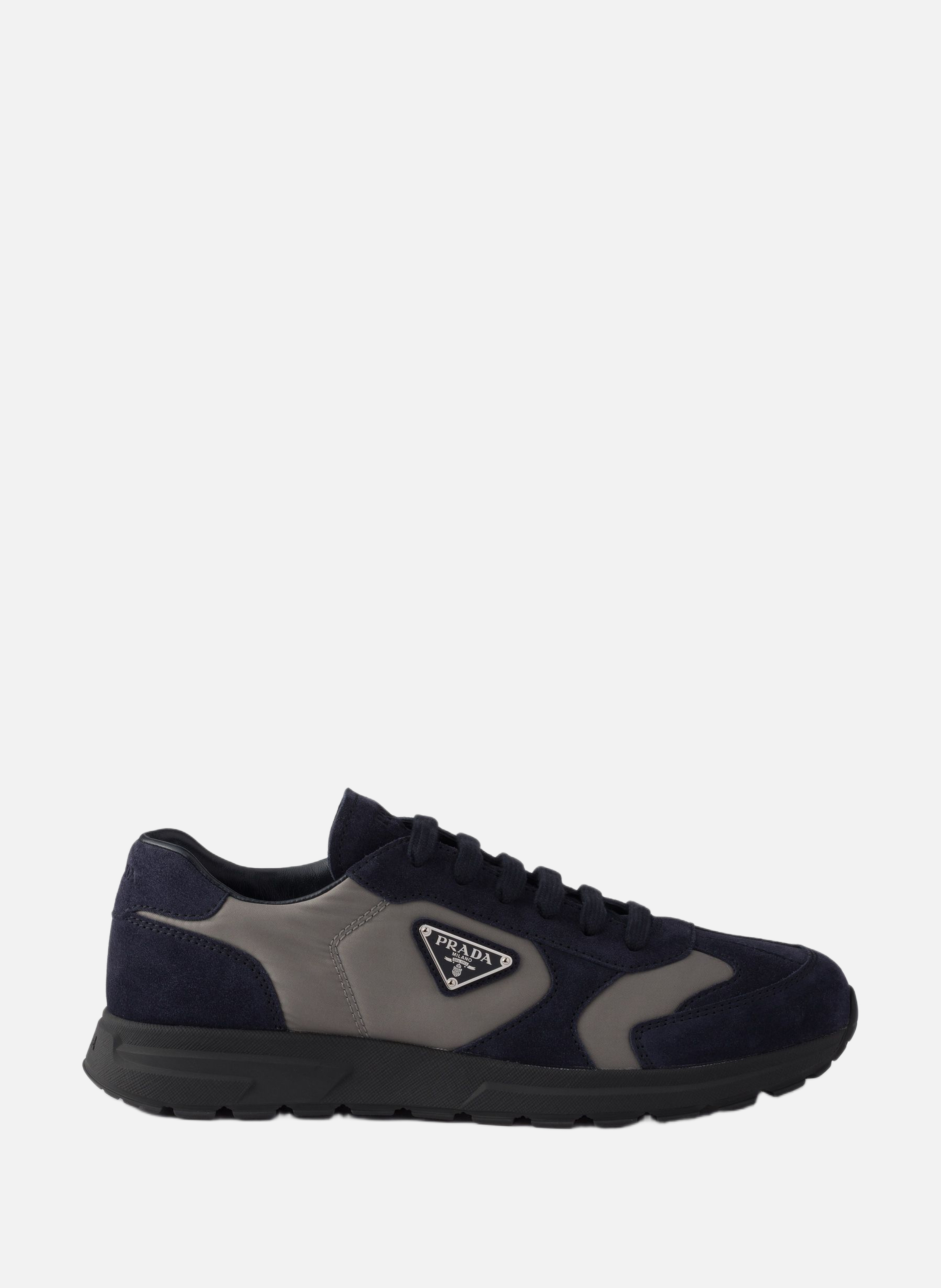 Sneakers prax en daim et re-nylon PRADA Bleu