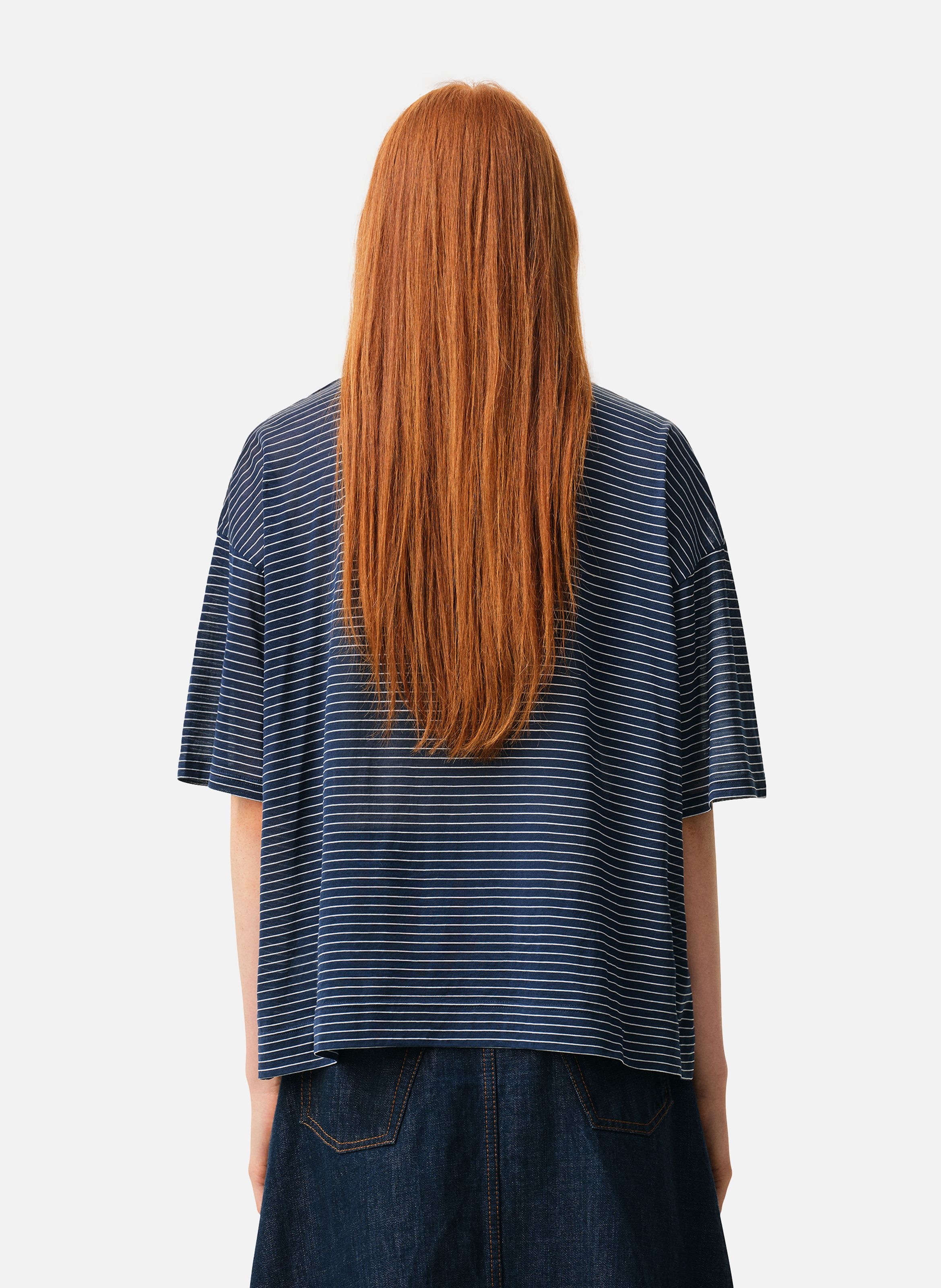 Polo rayé ami de coeur en coton unisexe AMI PARIS Bleu