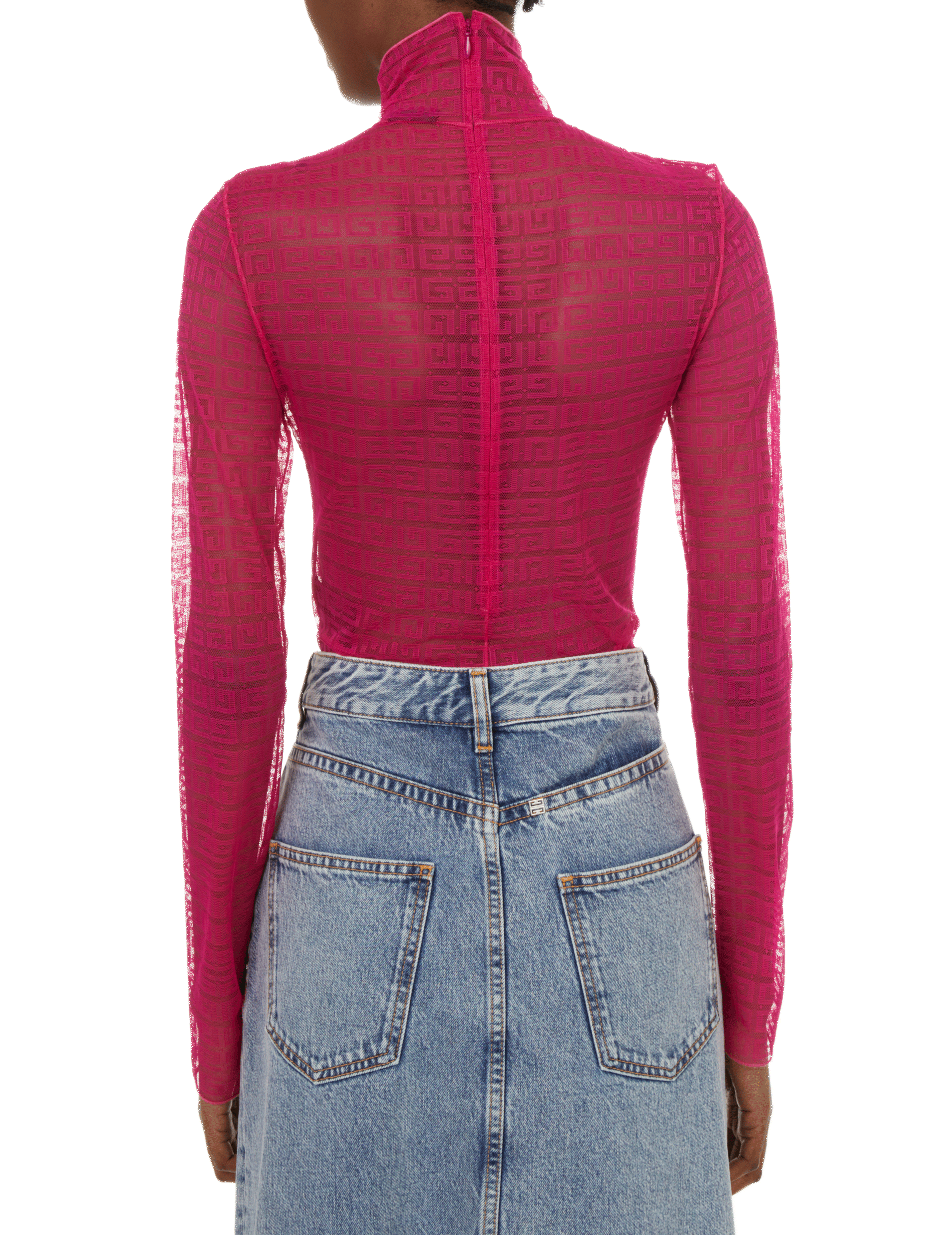 Body transparent monogrammé Rose