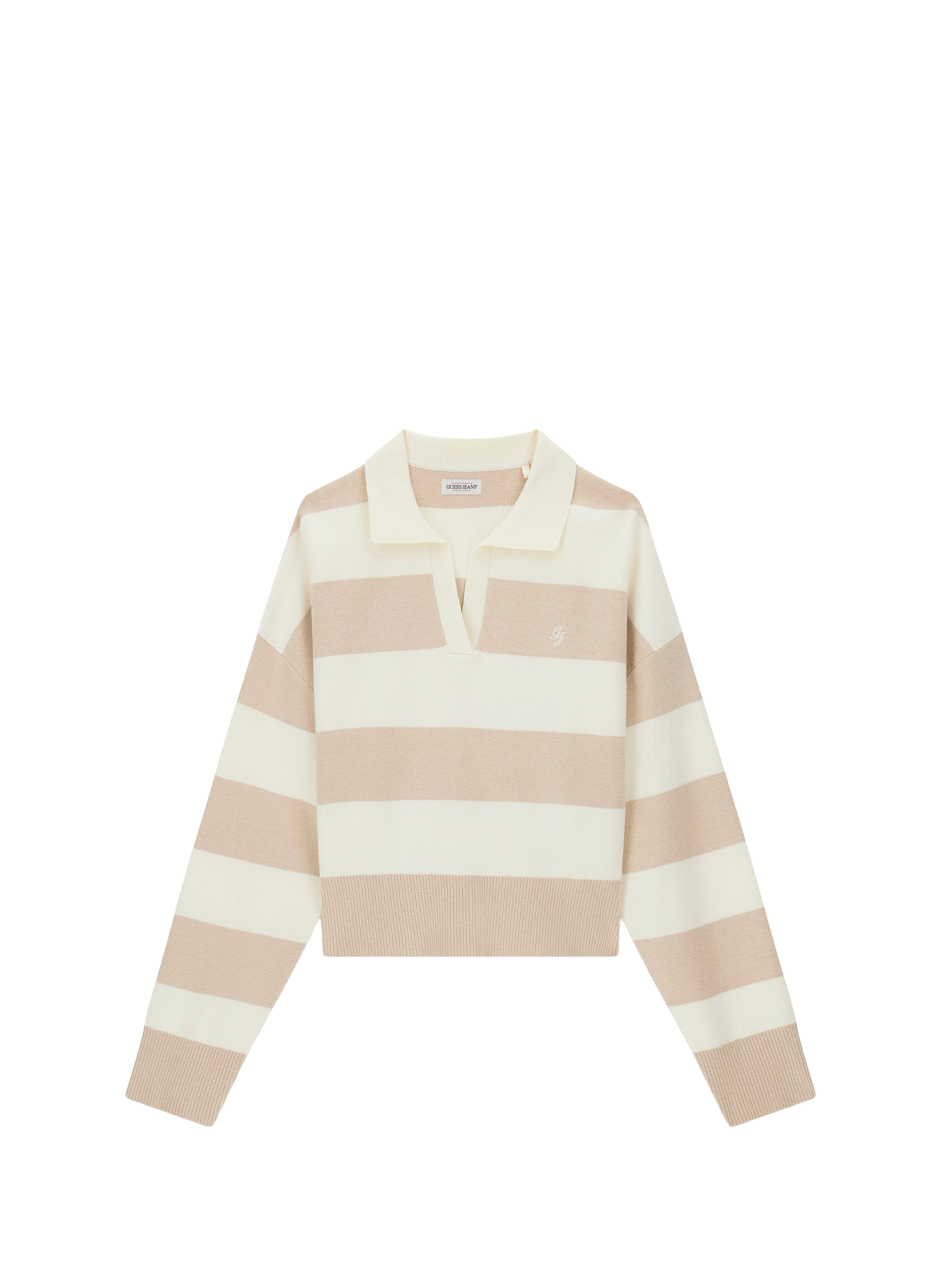 <em>Striped polo collar pullover</em> GUESS Beige