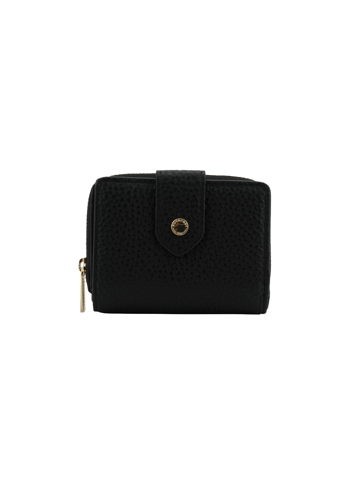 Club | porte monnaie à rabat en cuir de veau POURCHET Noir