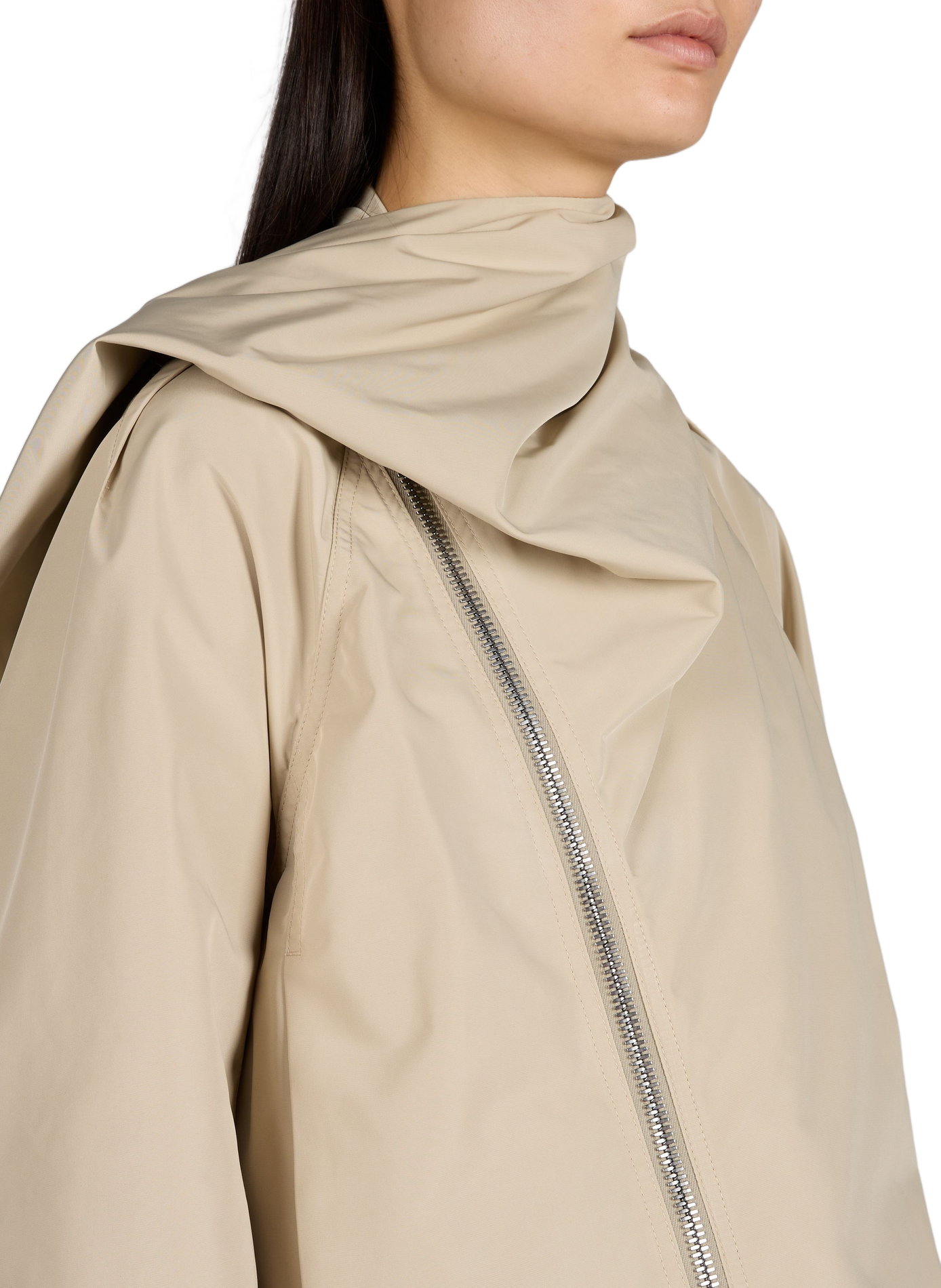Asymmetrical solid jacket RICK OWENS Beige