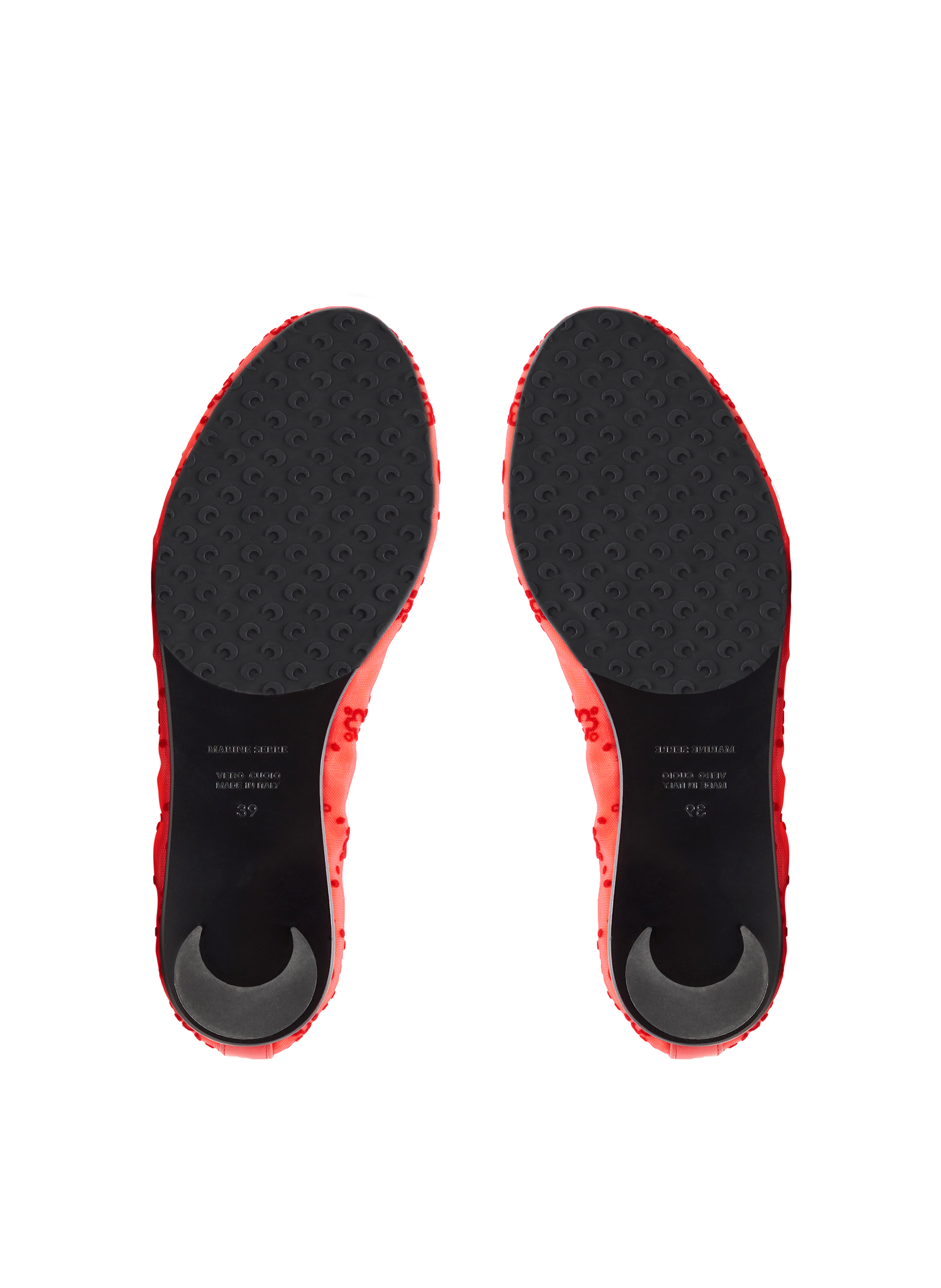 Moonogram mesh flock flats Red
