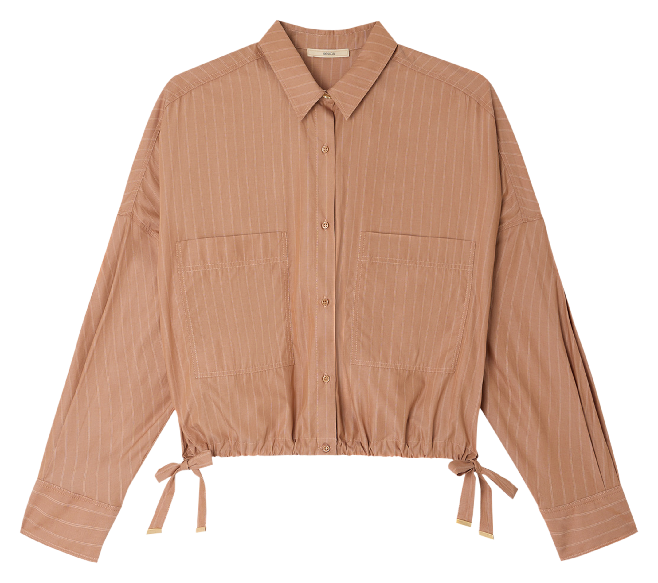 Chemise col classique en coton mélangé cazaba SESSUN Beige