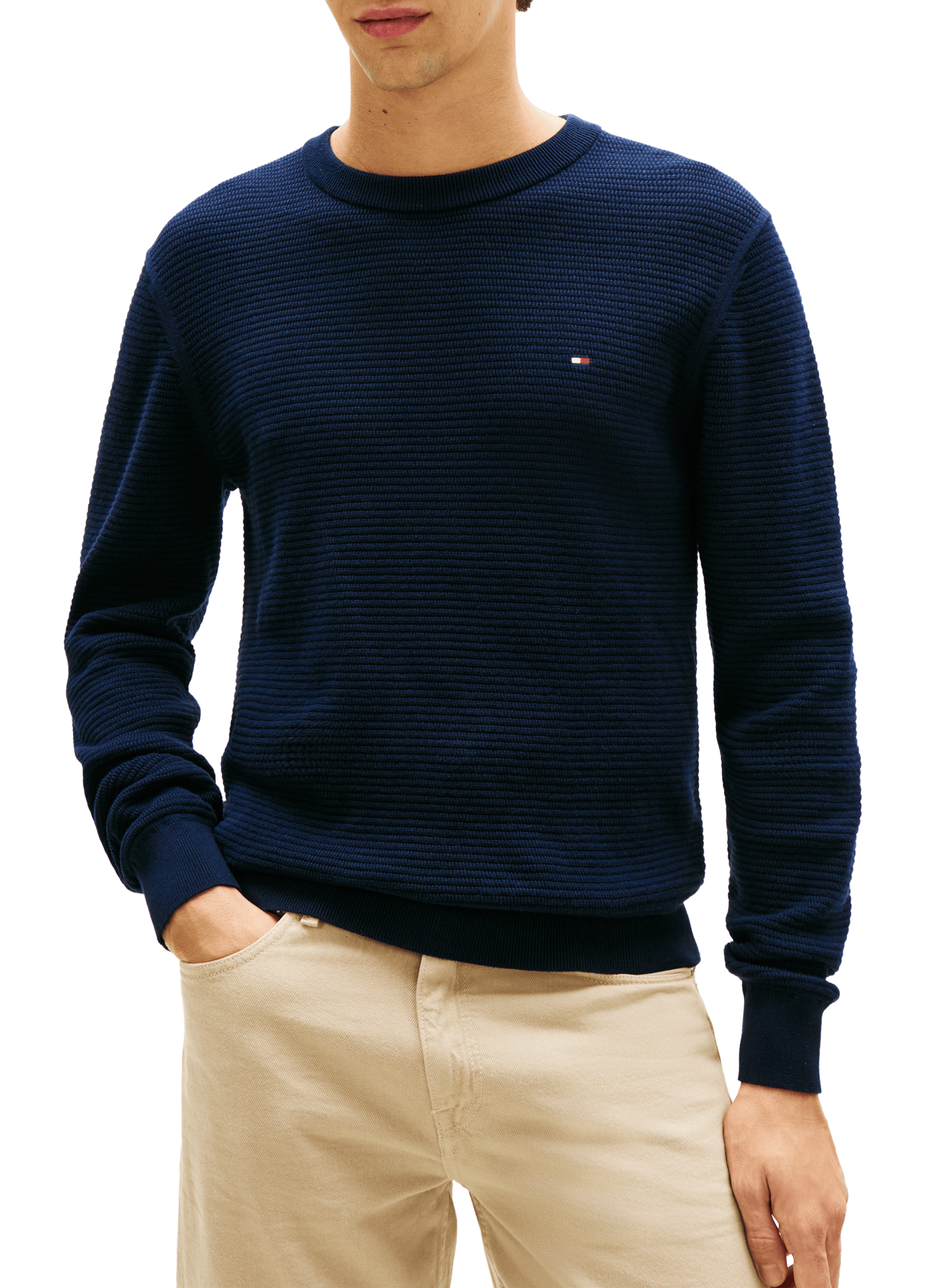 Ribbed cotton jumper TOMMY HILFIGER Blue
