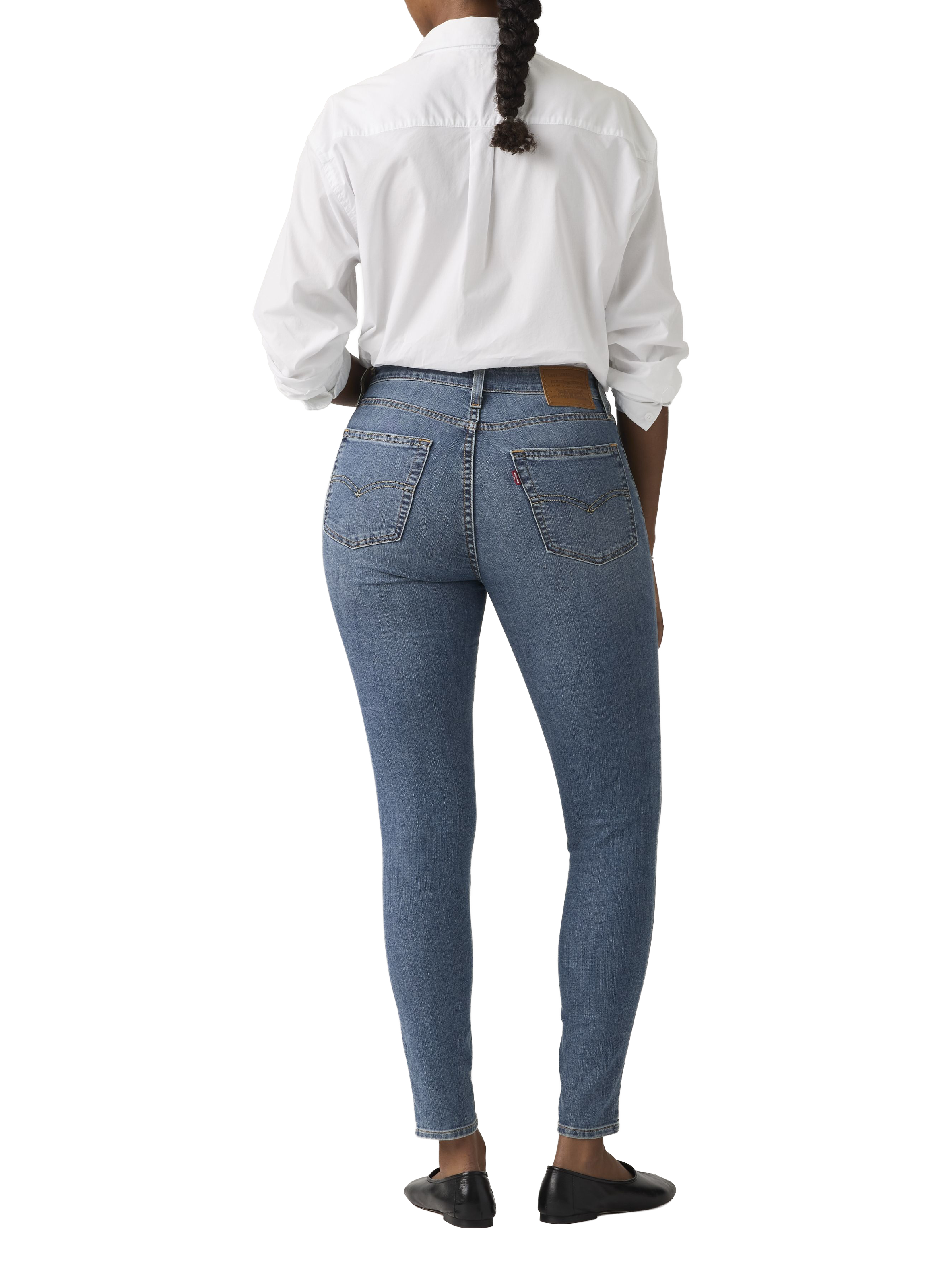 Jeans 721 high rise skinny en coton mélangé LEVI'S Bleu