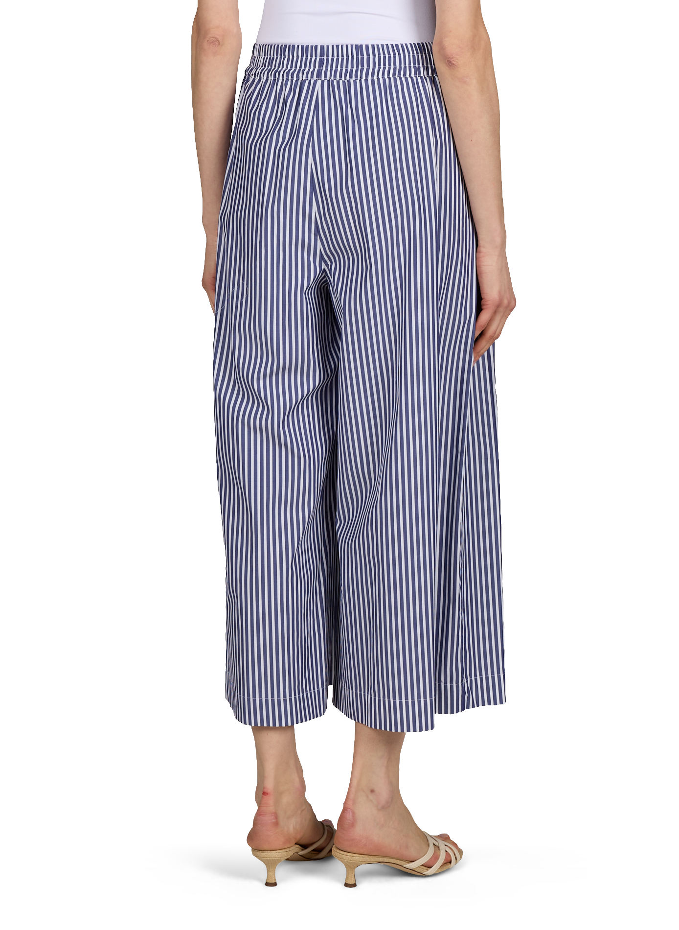 Pantalon ample à rayures en coton MAX MARA WEEK END Bleu