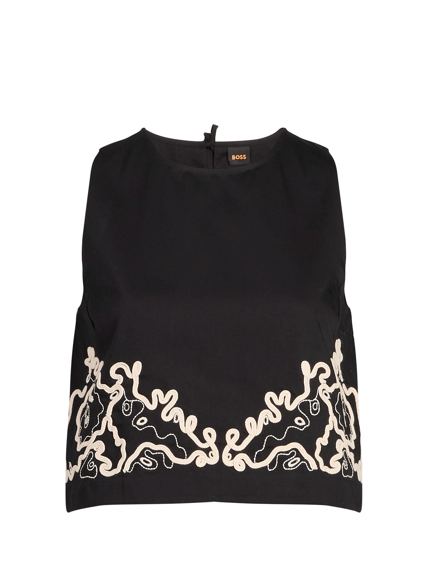 Straight cotton top BOSS Black