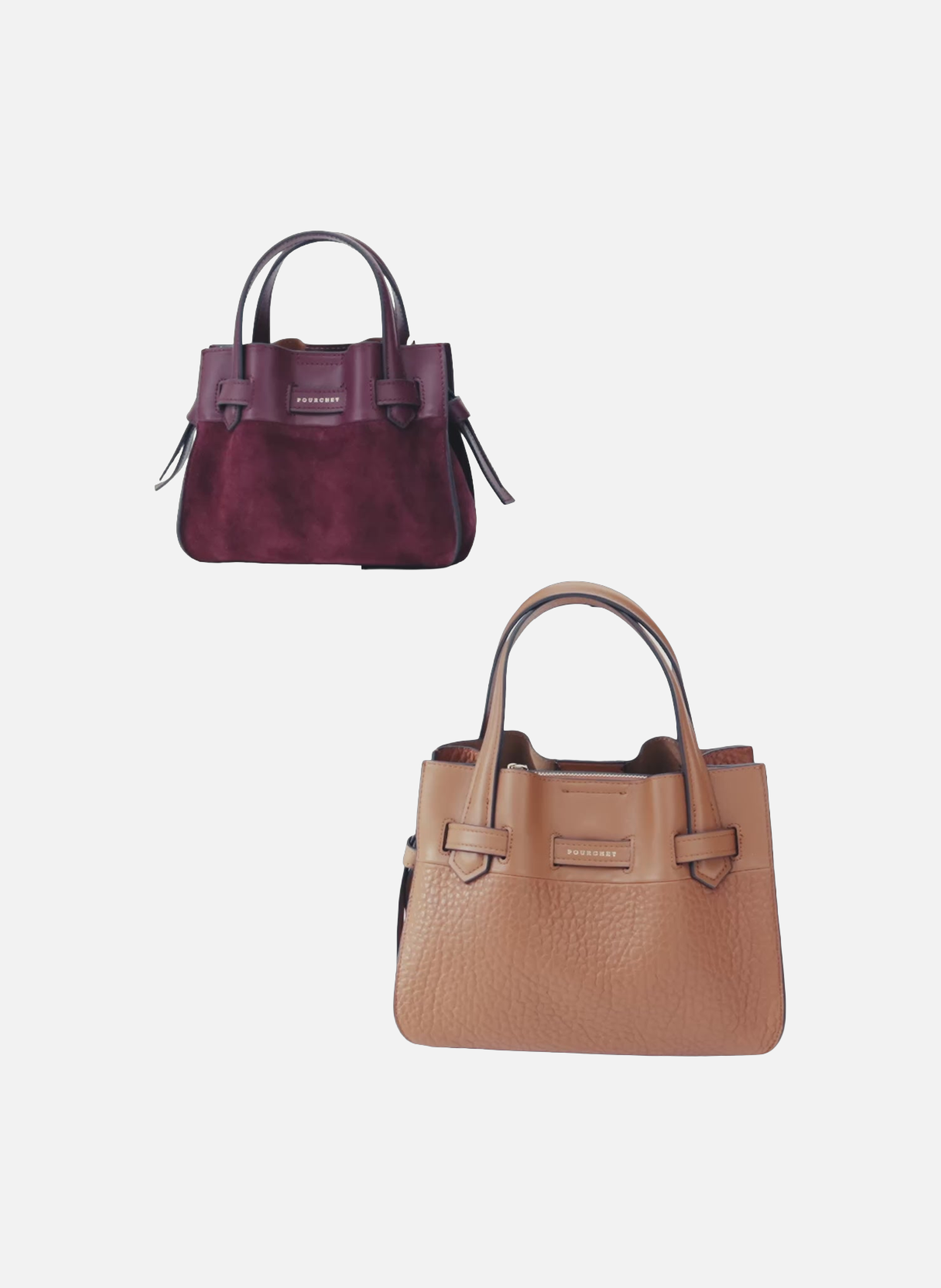 Blossom | sac à main pm en cuir de vachette POURCHET Marron