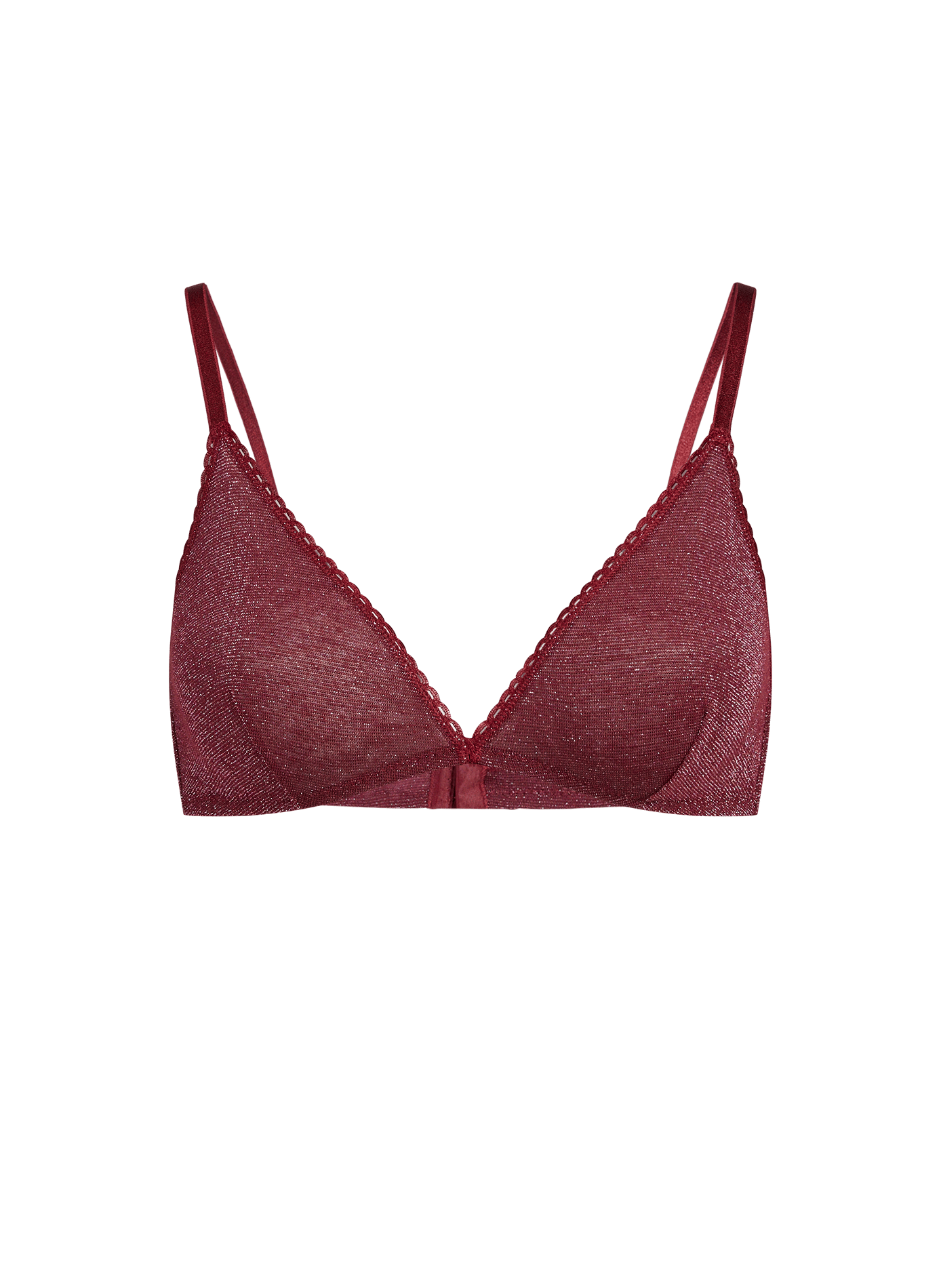 <p>Shiny triangle bra</p> MOMONI Red