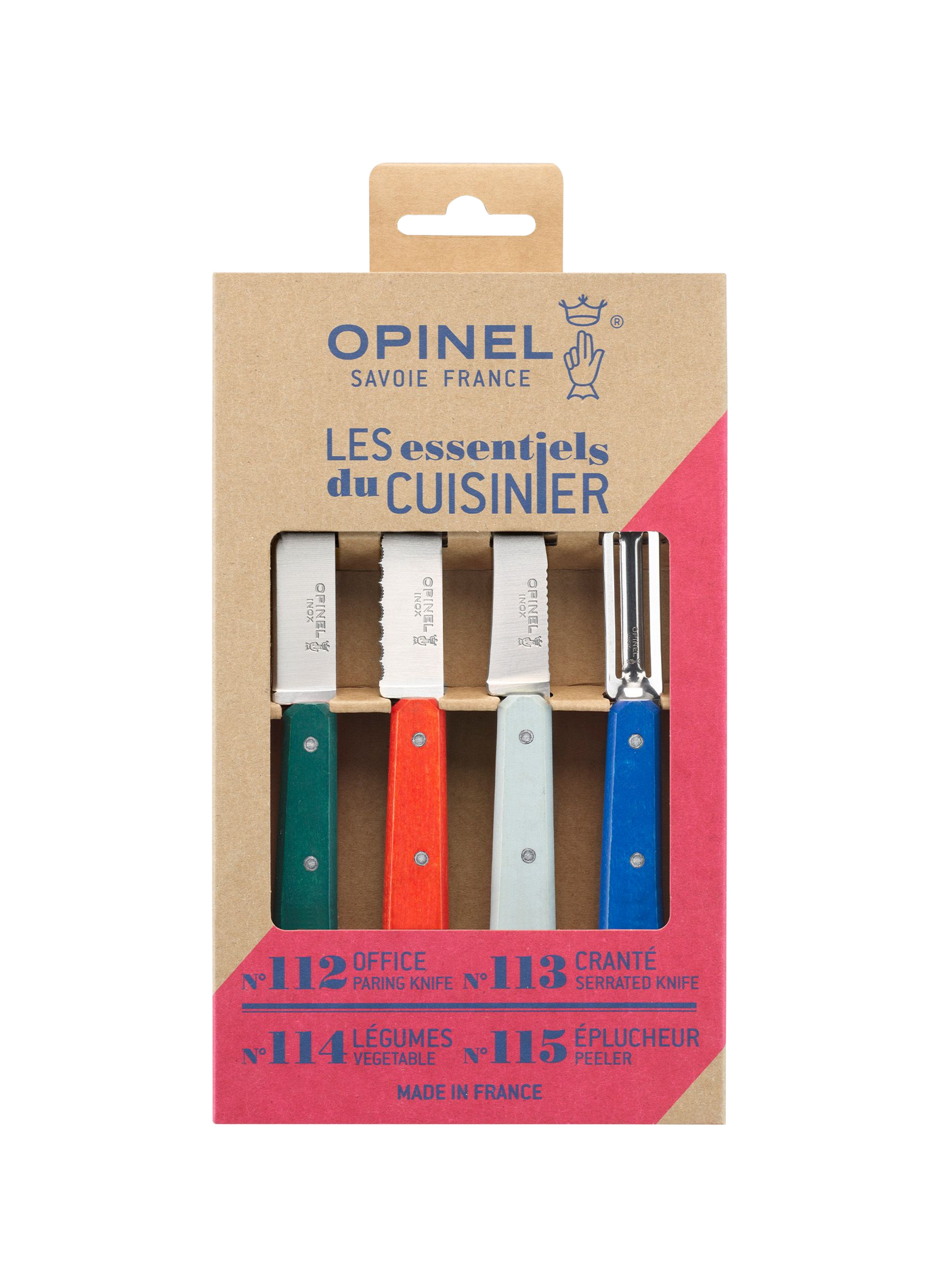 Set of 3 knives and 1 peeler The Essentials OPINEL Multicolour