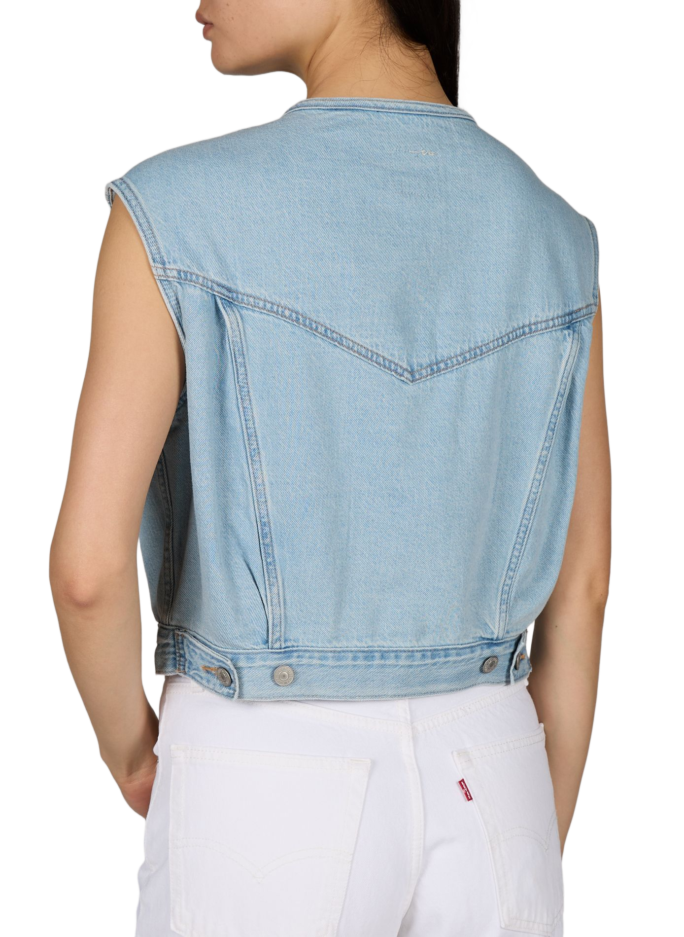 Ärmellose Weste aus gemischter Baumwolldenim LEVI'S Blau