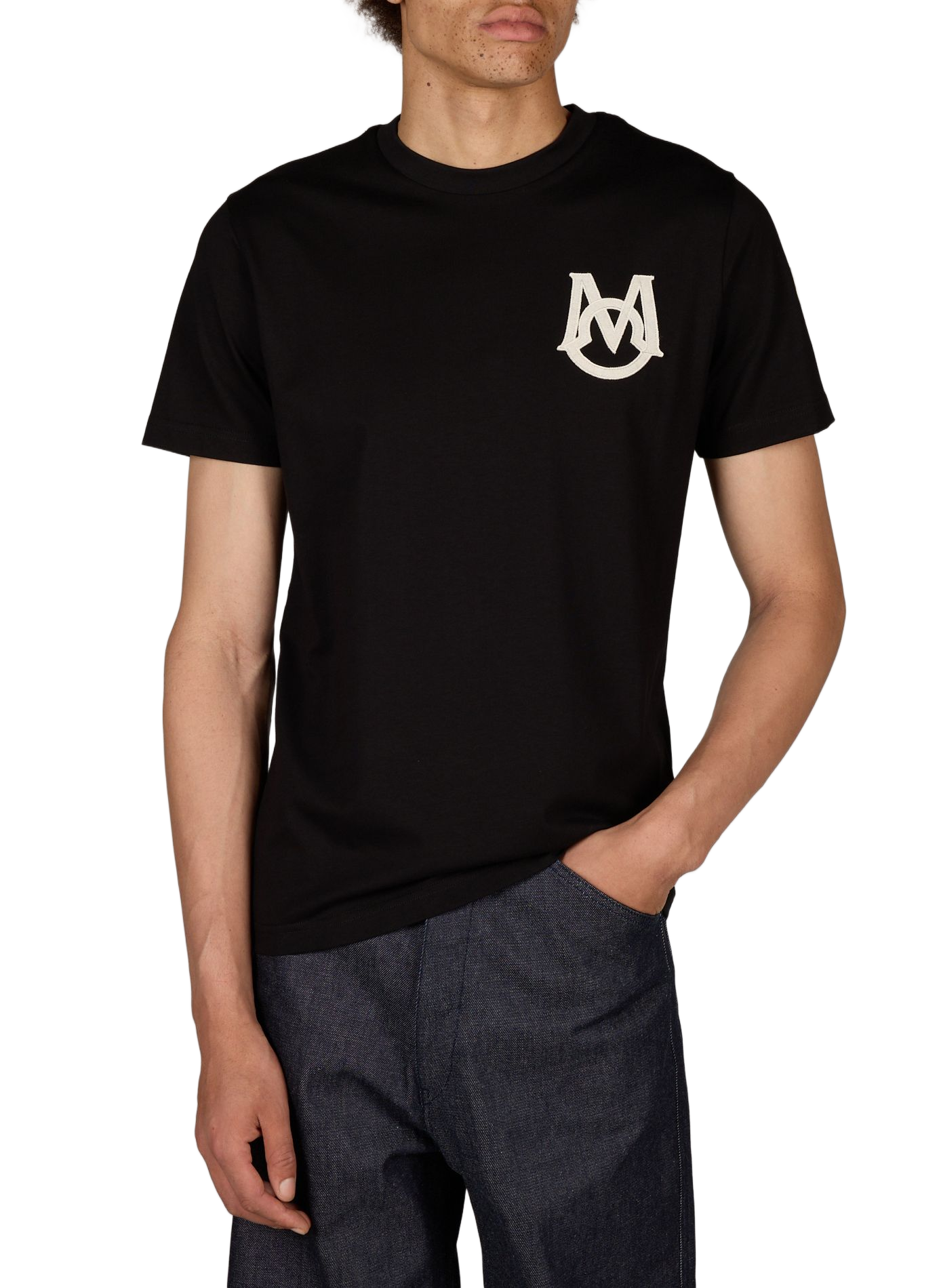 Gerader Baumwoll-T-Shirt MONCLER Schwarz
