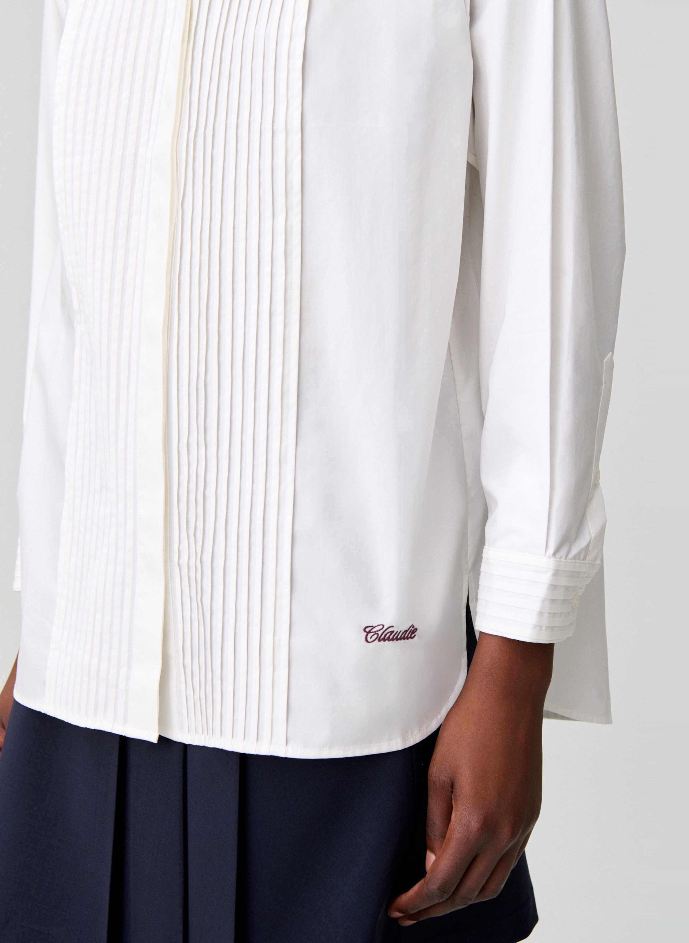 Chemise ample plissée unie | Beige CLAUDIE PIERLOT Femme