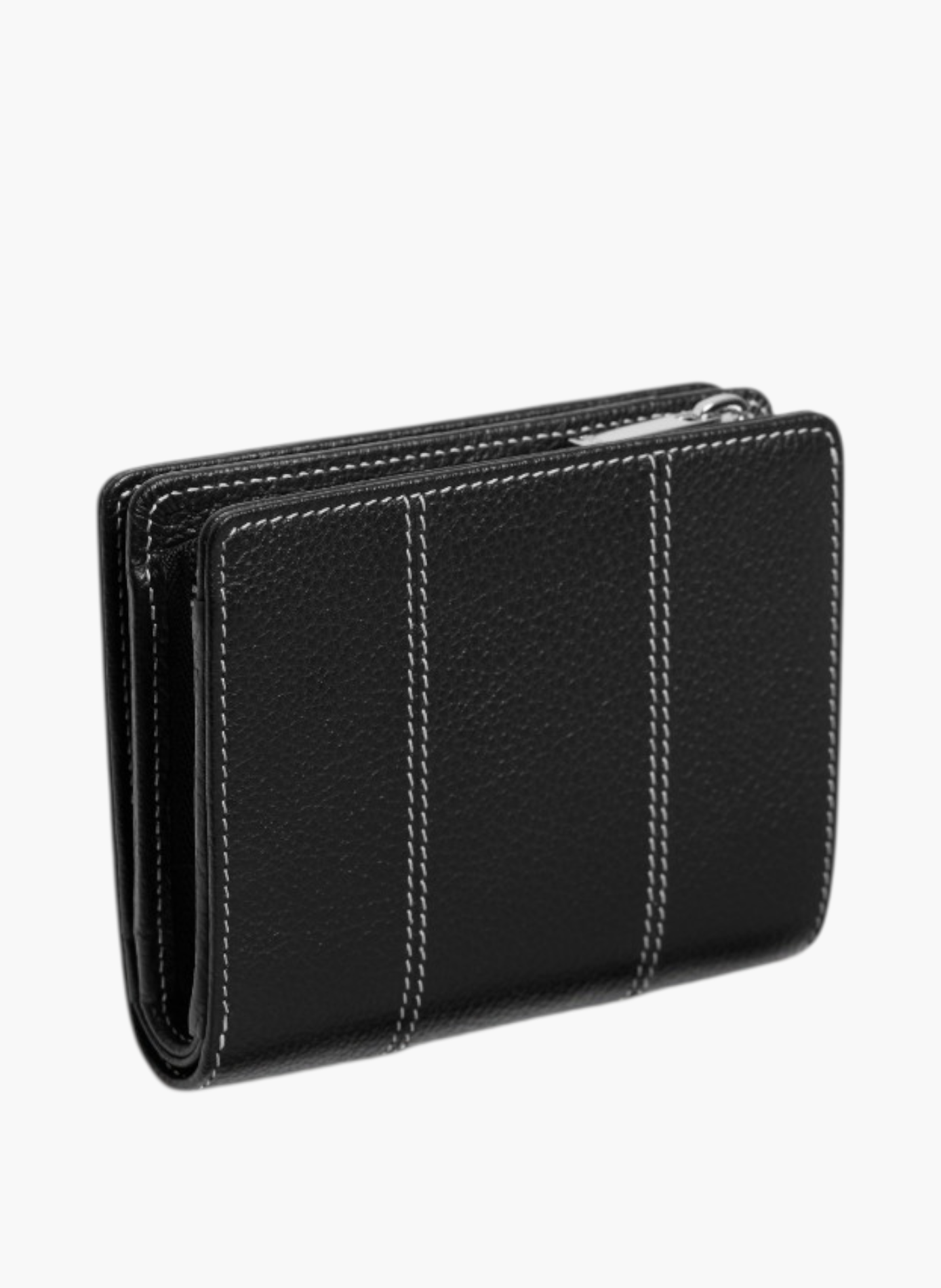 Petit portefeuille marguerite en cuir grainé LE TANNEUR Noir
