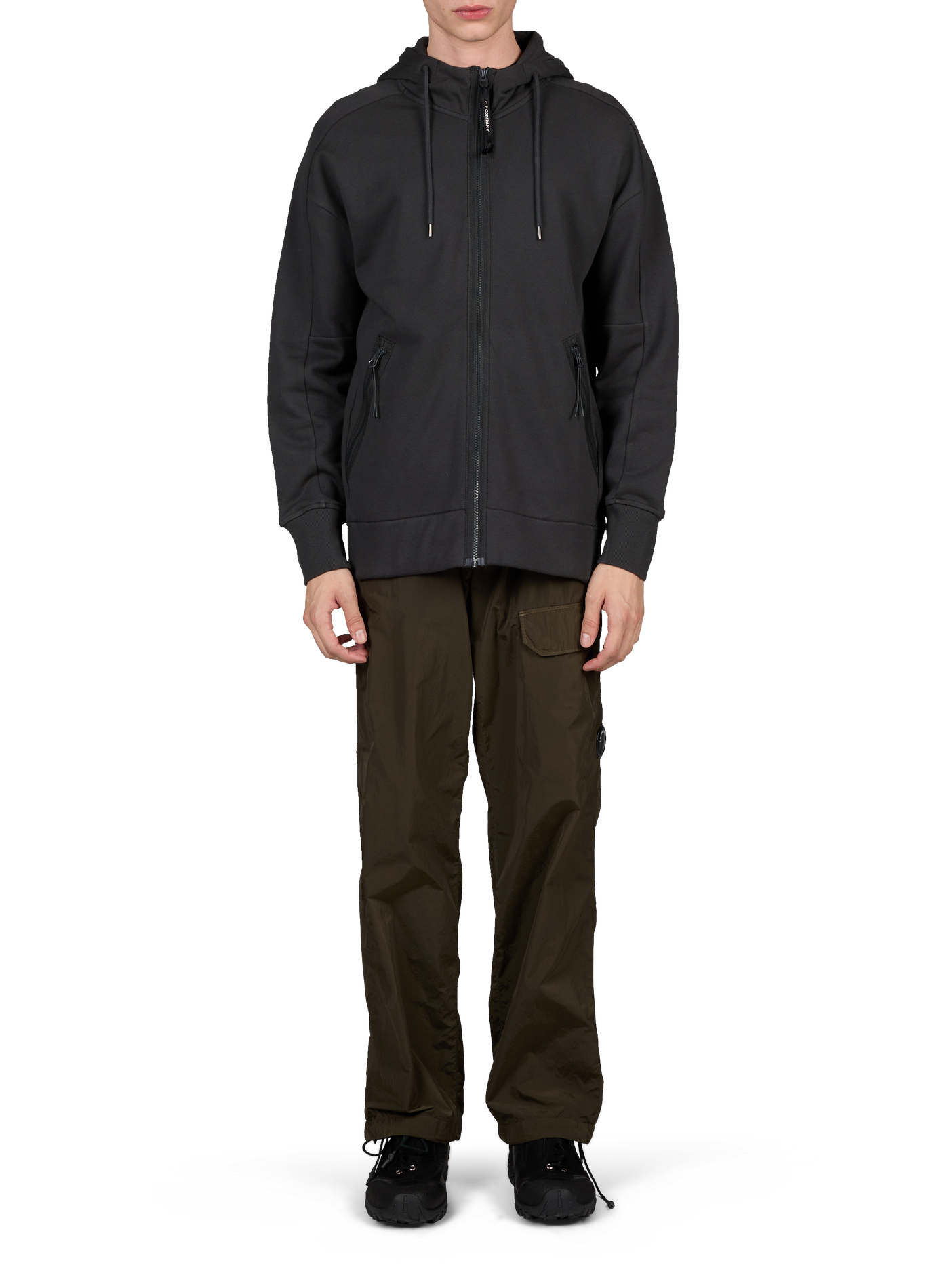 Kapuzenpullover aus Baumwolle mit integrierter Brille CP COMPANY Grau