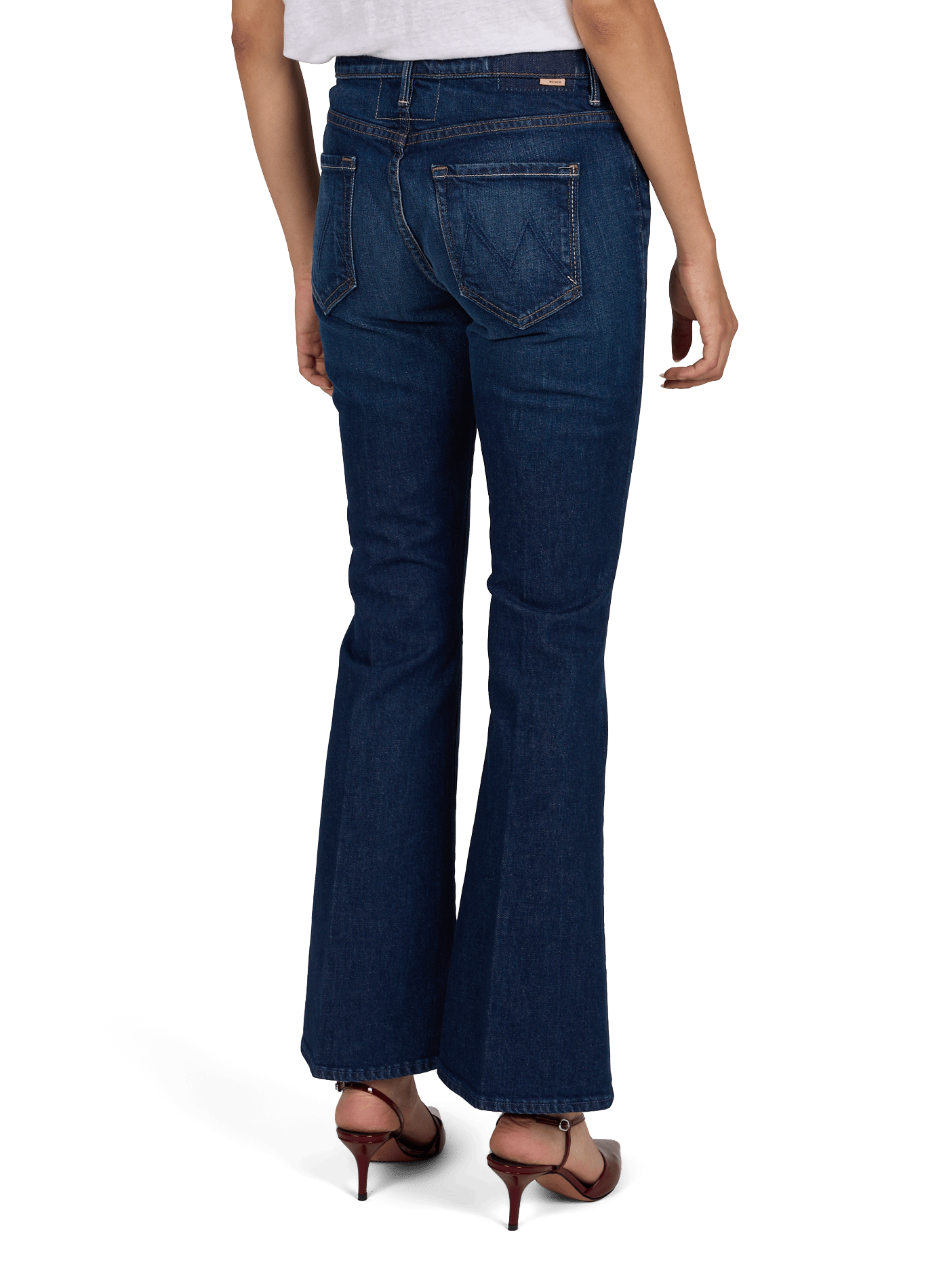 Jean flare The Weekender en coton mélangé MOTHER Bleu